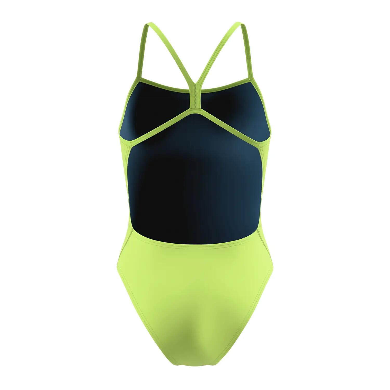 Speedo Damen-Badeanzug Solid V-Back 2.0 – Zitronengrün 2/4