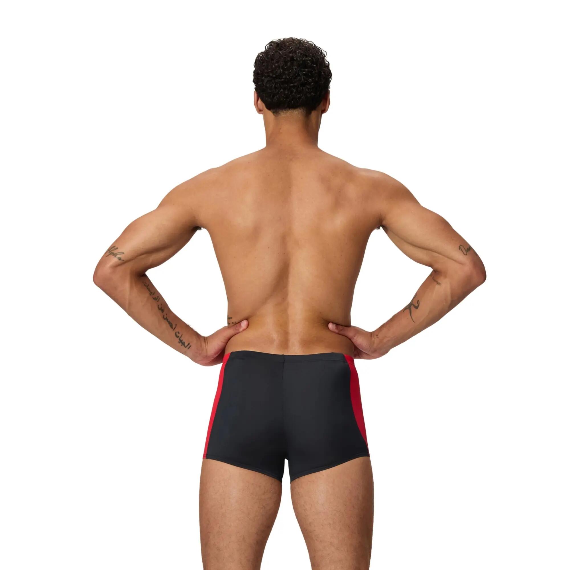 Maillot - Natation - Homme - Aquashort performant - Solid Splice - Noir/Rouge 5/5