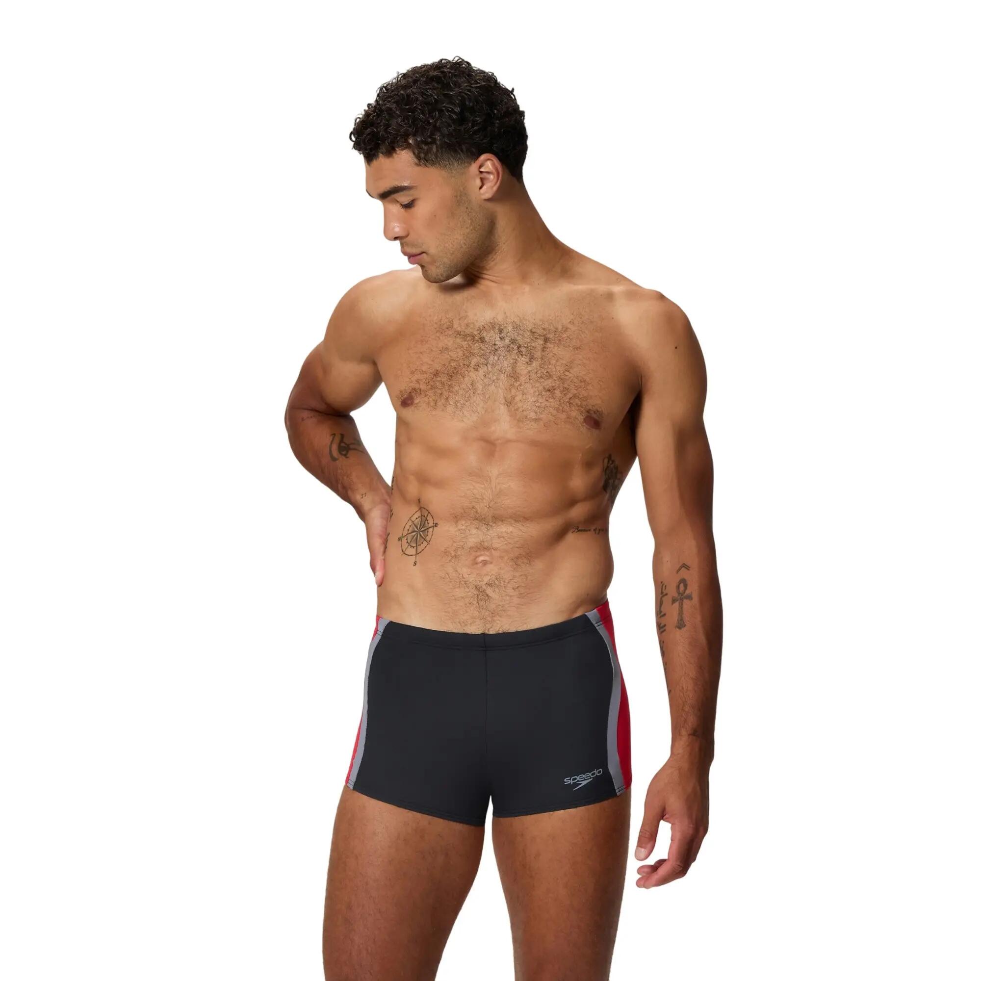 Herren - schwimmen - aquashort - schwarz/rot 3/5