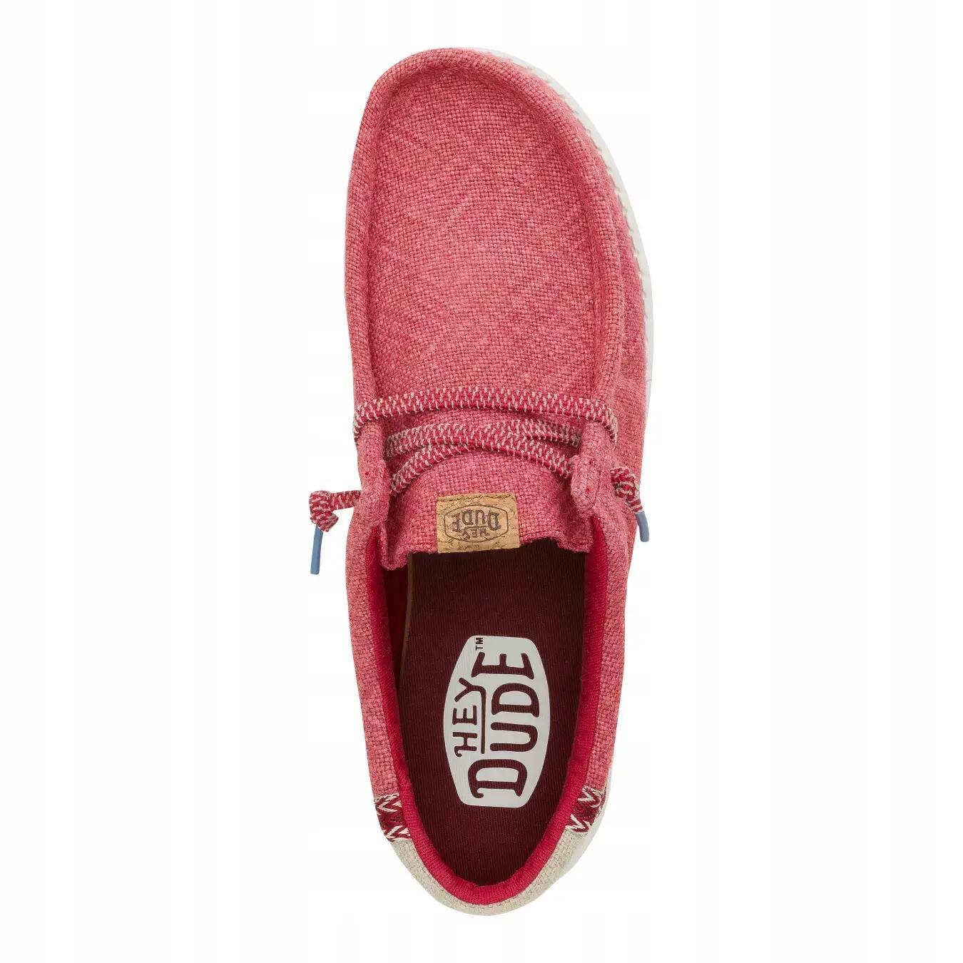 Baskets Hey Dude Modèle Wally Jute Couleur Rouge 6/6