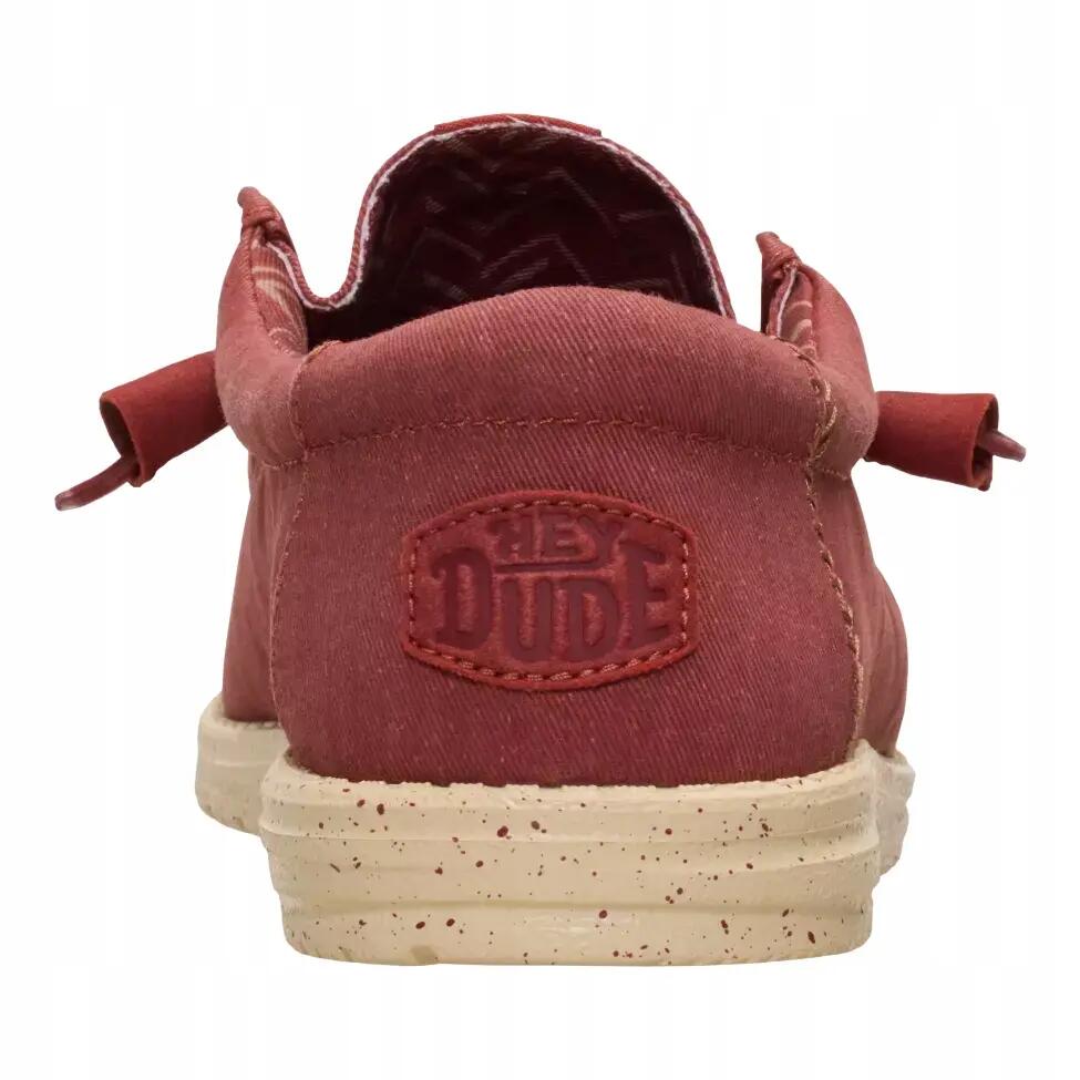 Zapatillas Lona Hombre Hey Dude Wally Strech Canvas Rojo 5/7