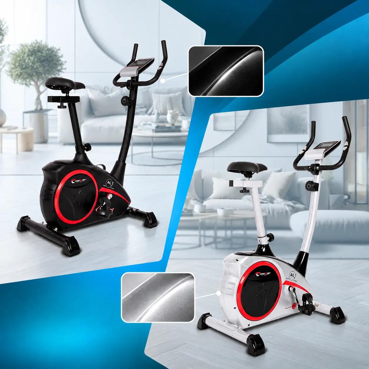 Vélo d'appartement - jusqu'à 150kg - incl. tapis de protection - AL 1 argent 6/7