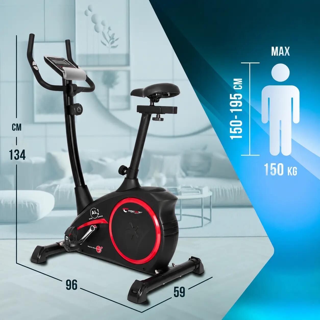 Heimtrainer - bis 150kg - leise - 9kg Magnetbremse -  AL 1 Black Edition 4/7