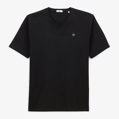 Théo t-shirt met ronde hals van zwart katoen