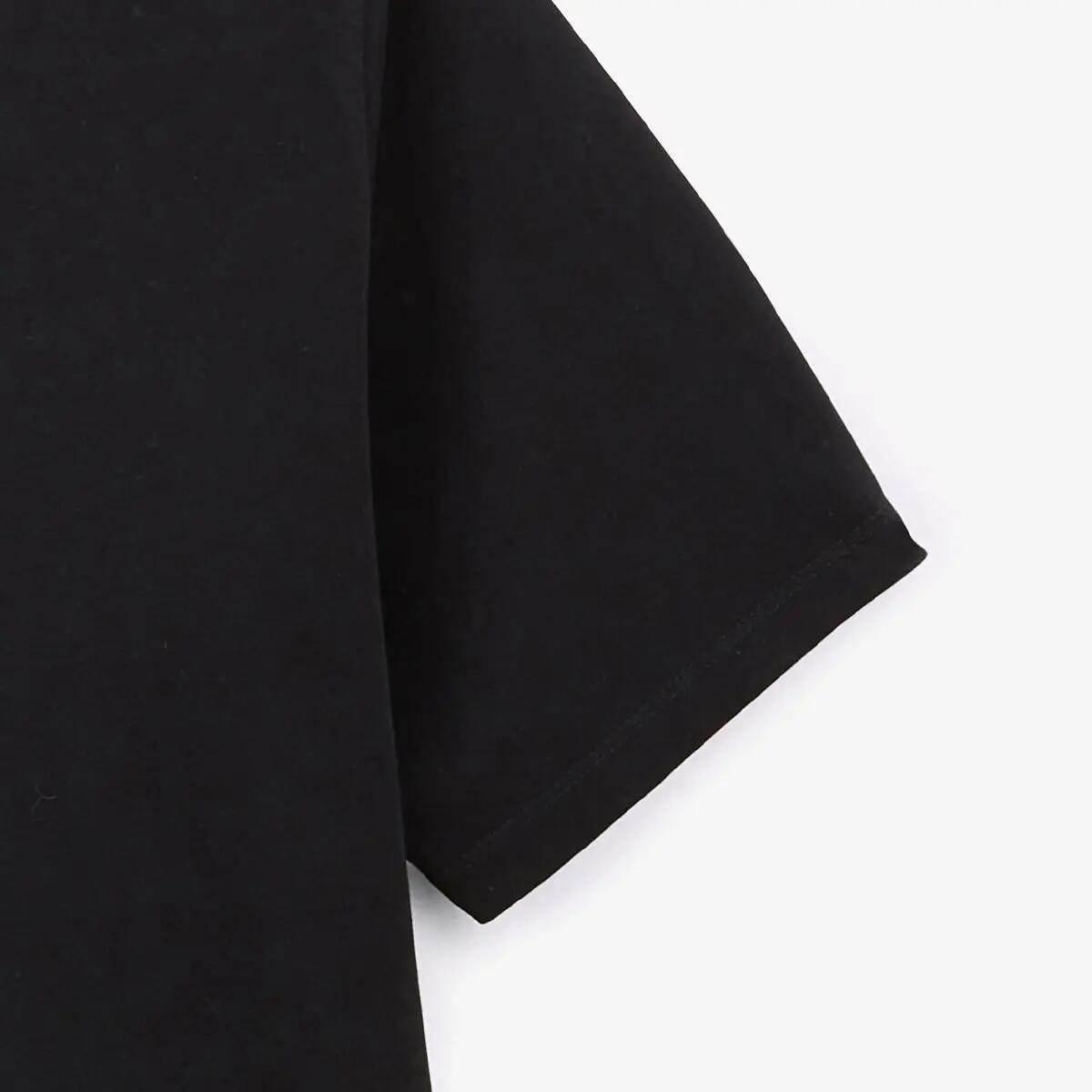 Théo T-shirt met ronde hals van zwart katoen 5/6