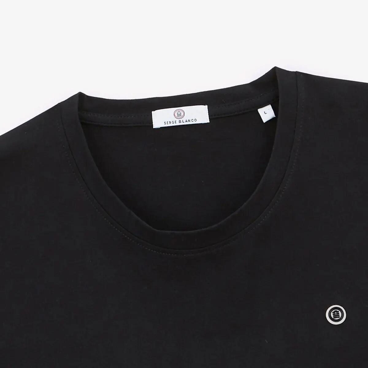 Théo T-shirt met ronde hals van zwart katoen 4/6