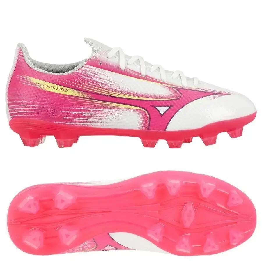 Chaussures de football Mizuno Alpha III Sélection FG Enfant Blanc/Violet Fuchsia 2/7