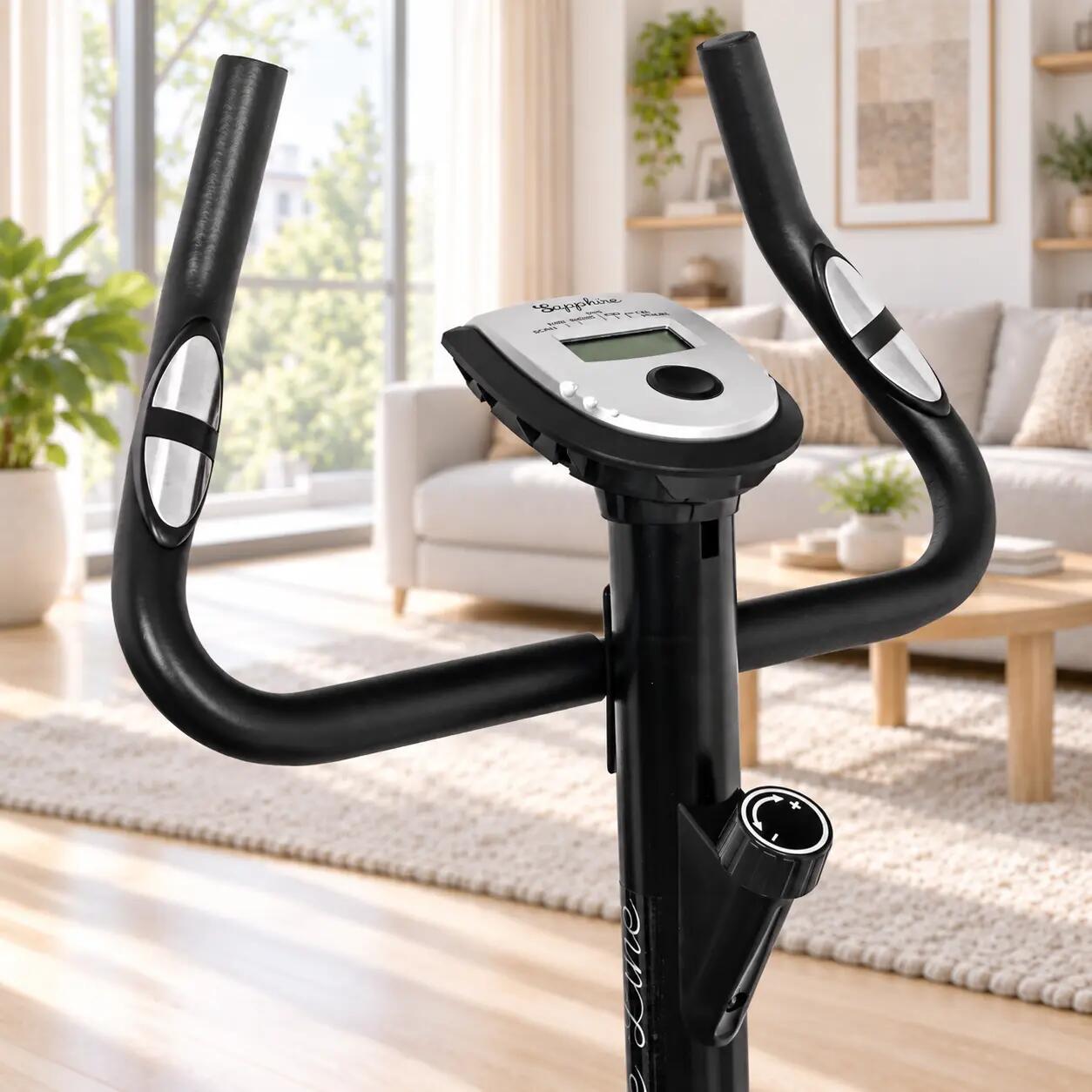 Rower treningowy stacjonarny Sapphire Vintage pionowy pomiar pulsu 8/9