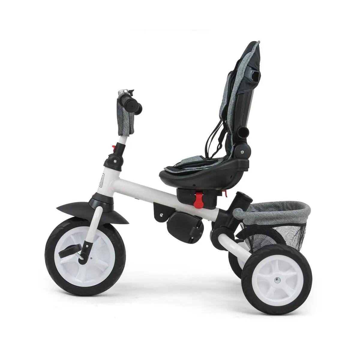Tricycle - Enfants - Siège 360°, Poignée télescopique - Gris 4/4