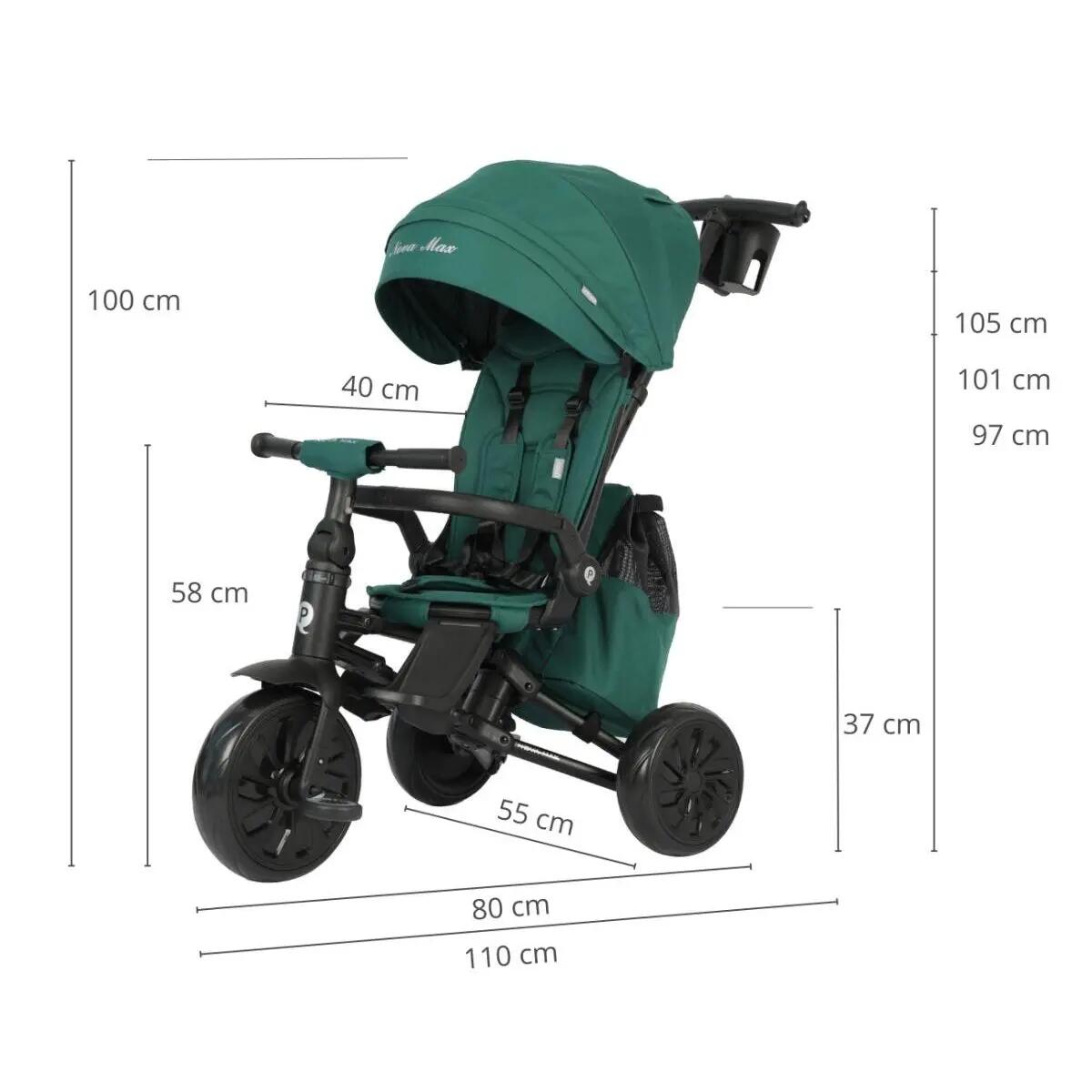 Driewieler - Kinder - Unisex - Qplay Nova Max - Converterend 3-in-1 - Groen 4/7
