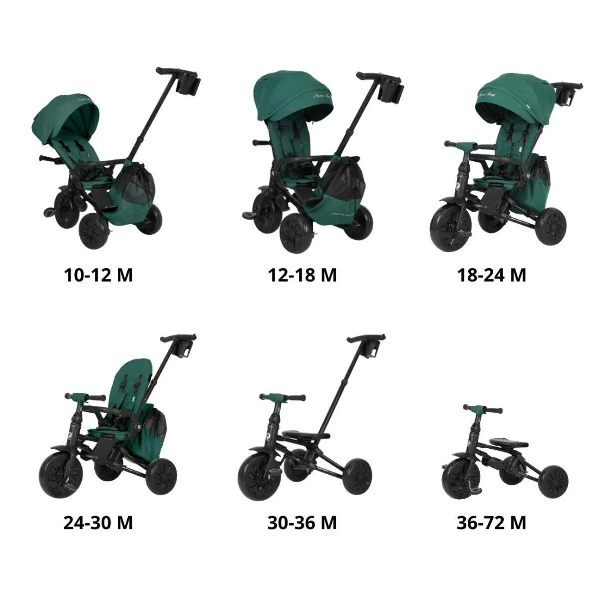 Driewieler - Kinder - Unisex - Qplay Nova Max - Converterend 3-in-1 - Groen 3/7