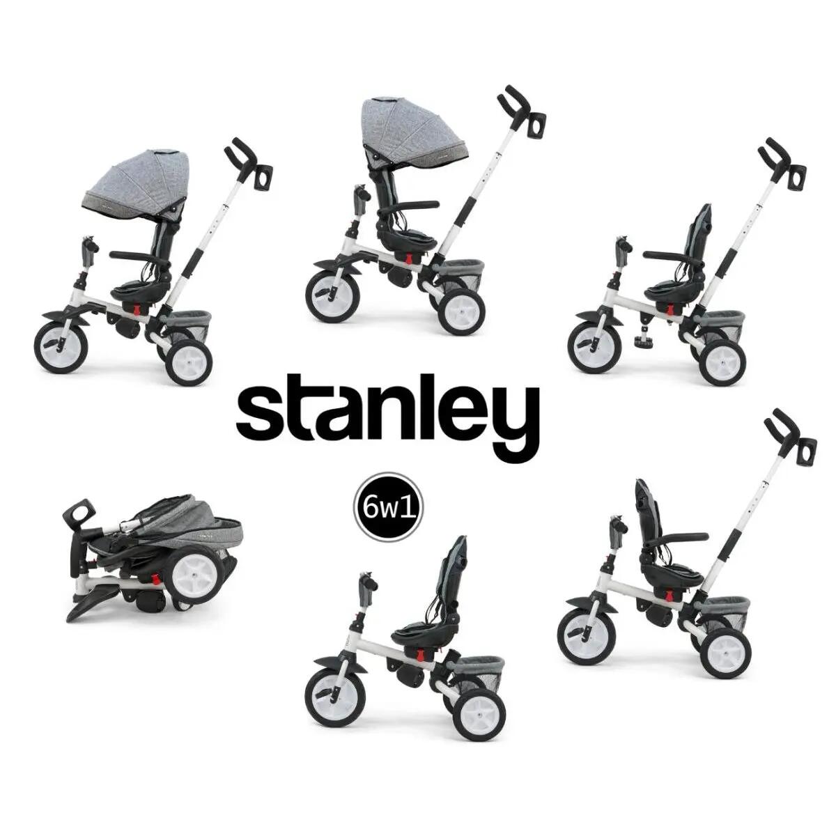 Tricycle - Enfants - Siège 360°, Poignée télescopique - Gris 2/4