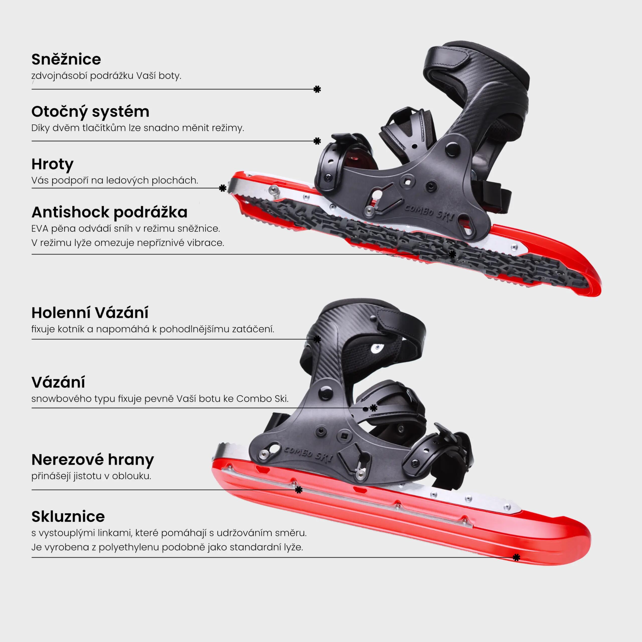 2en1 Combinaison de Raquettes, Mini-Skis et Ice Spikes 6/16