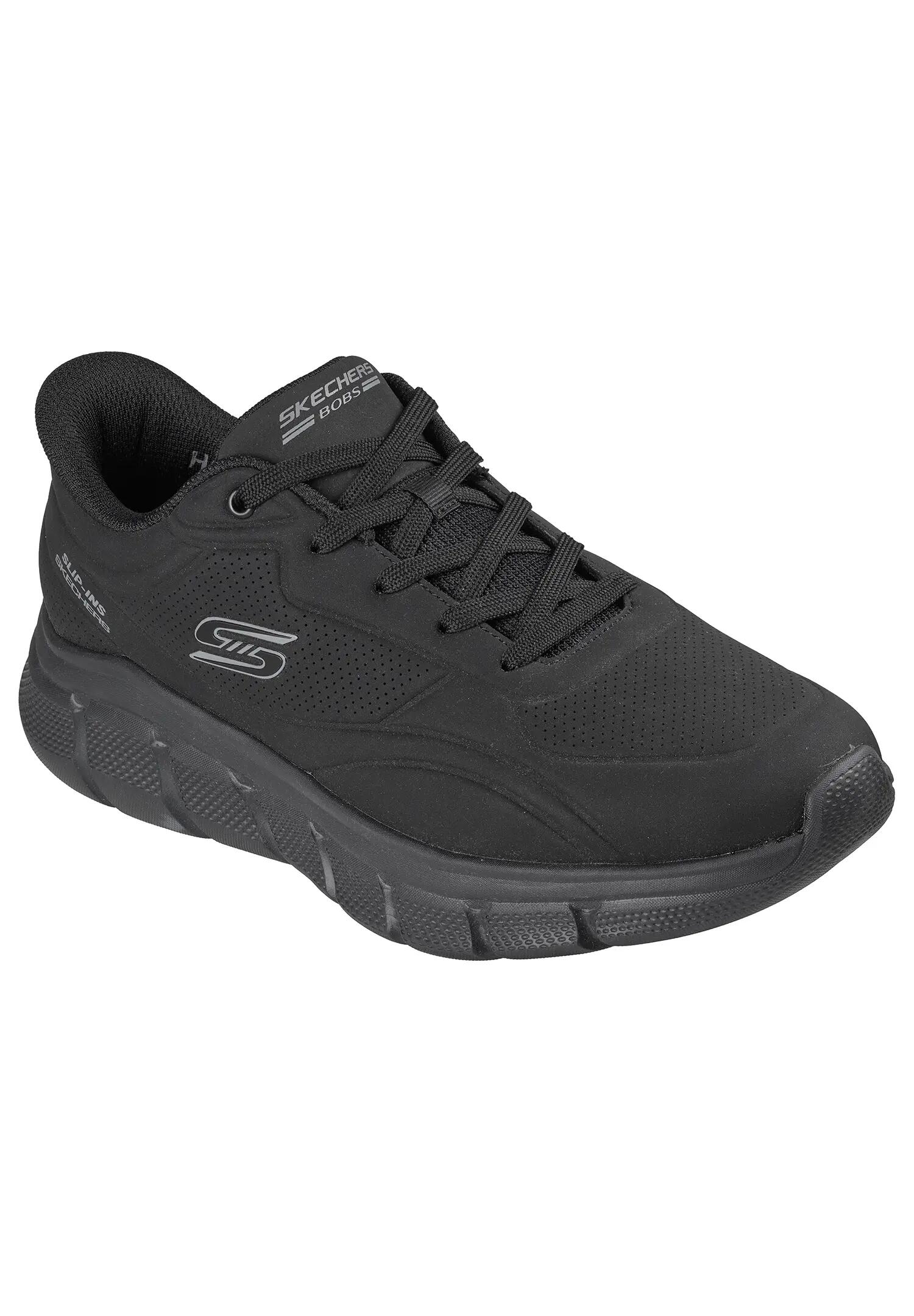 Skechers Herren BOBS B Flex Smooth Edge Sneaker Schnürschuhe Schwarz 4/5