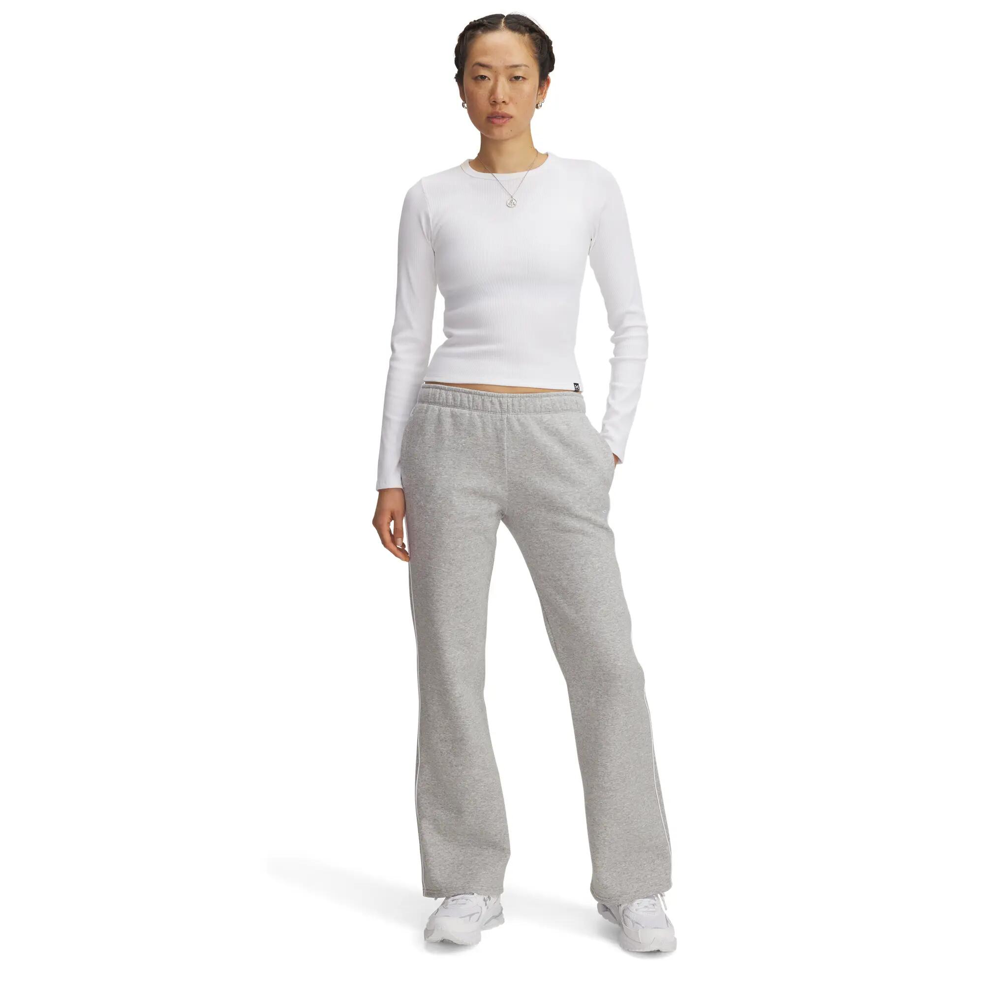 Spodnie Dresowe Damskie UA RIVAL FLC PIPED PANT 6003711-011 6/7