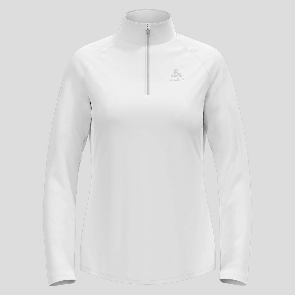 Women's 1/2 Zip Odlo Besso White Fleece