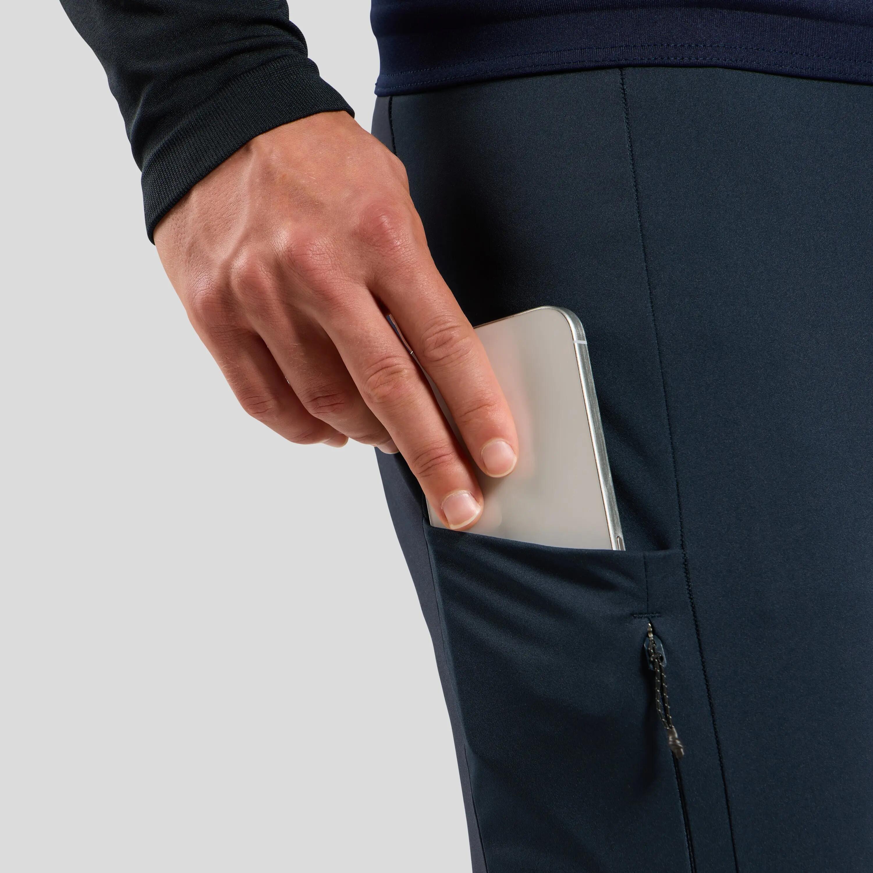 Legginsy techniczne męskie ODLO Zeroweight Pro Windproof Warm Tights granatowe 3/8