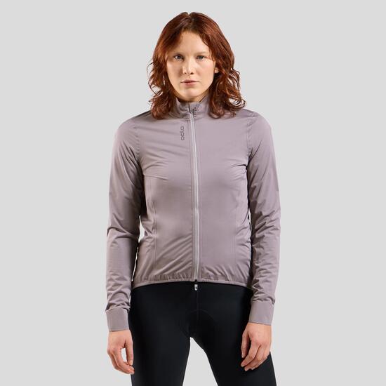 Damen Langarm Jacke Odlo Zeroweight Performance Knit Grau
