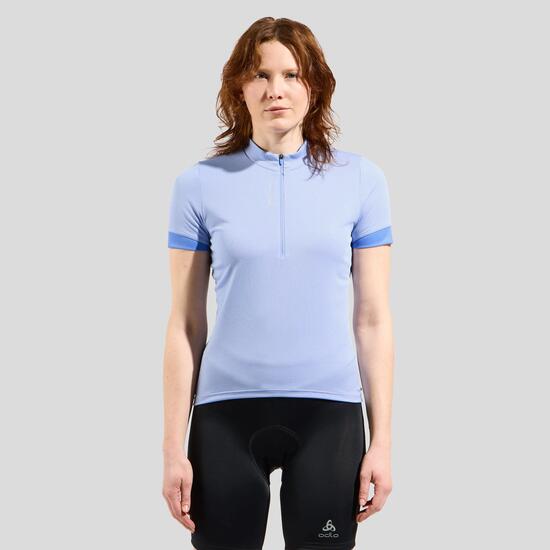 Maillot Manches Courtes Femme Odlo Essentials 1/2 Zip Bleu