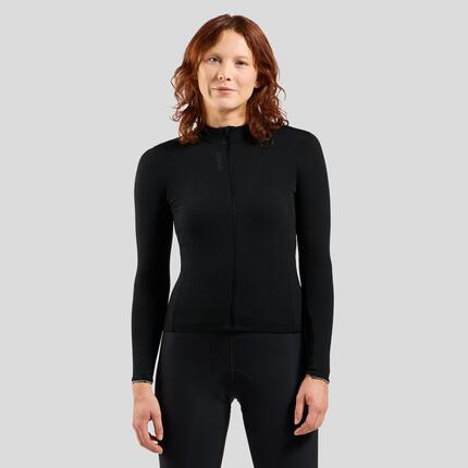 Odlo Women's Full Zip Performance Wool Trui met lange mouwen Zwart