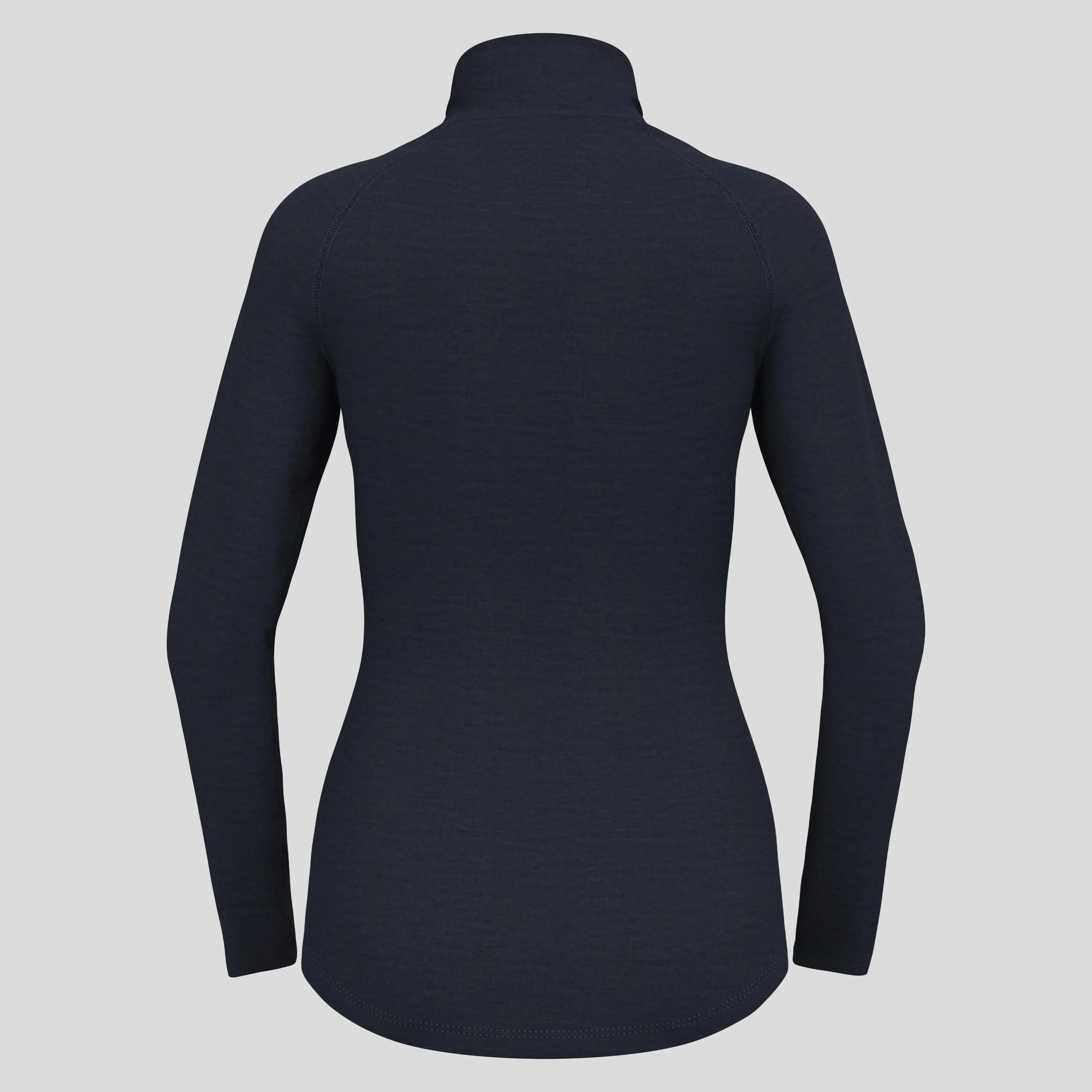 Baselayer Odlo 1/2 Zip Performance Wool 150 Bleu Femme 2/2