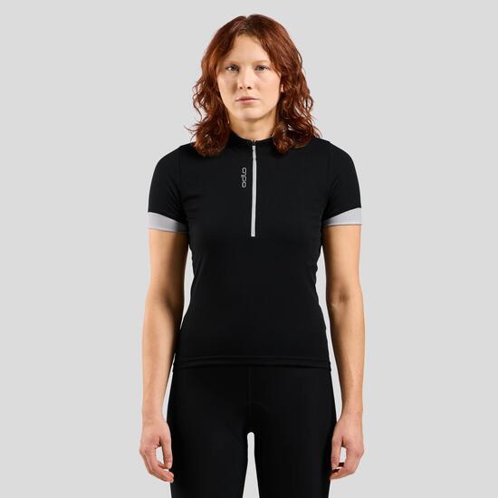 Maillot Manches Courtes Femme Odlo Essentials 1/2 Zip Noir
