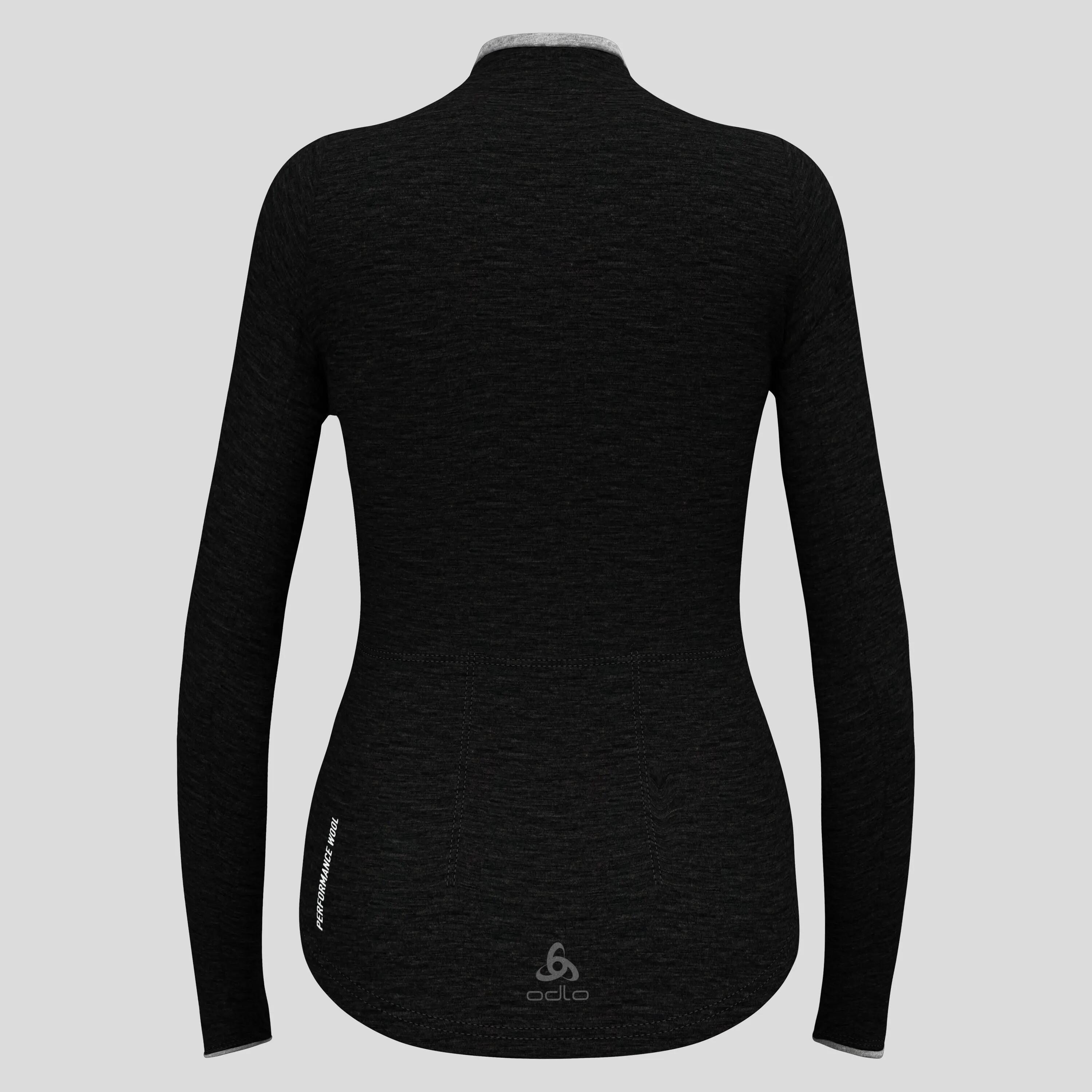 Odlo Women's Full Zip Performance Wool Trui met lange mouwen Zwart 7/7