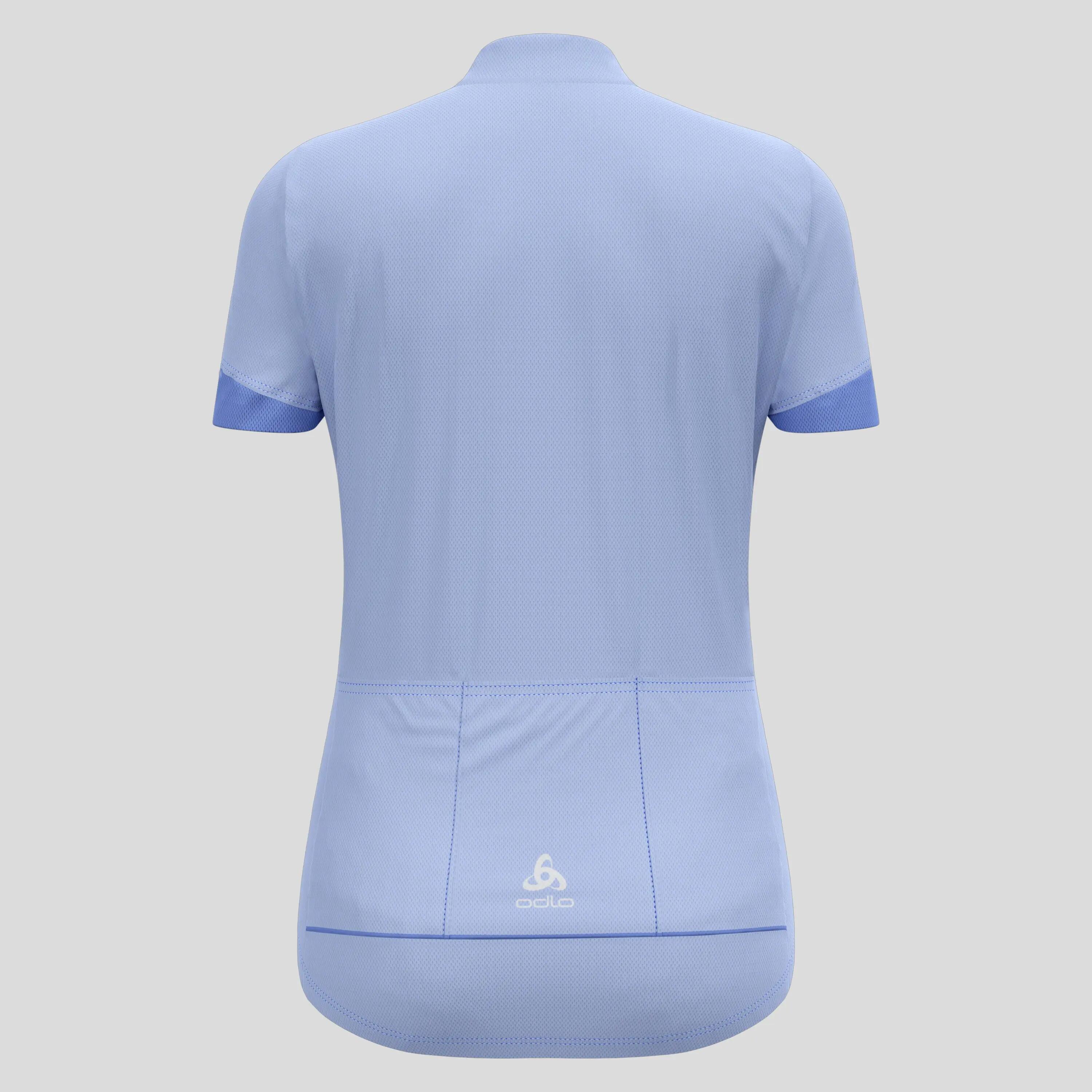 Damen Odlo Essentials 1/2 Zip Kurzarmtrikot Blau 6/6
