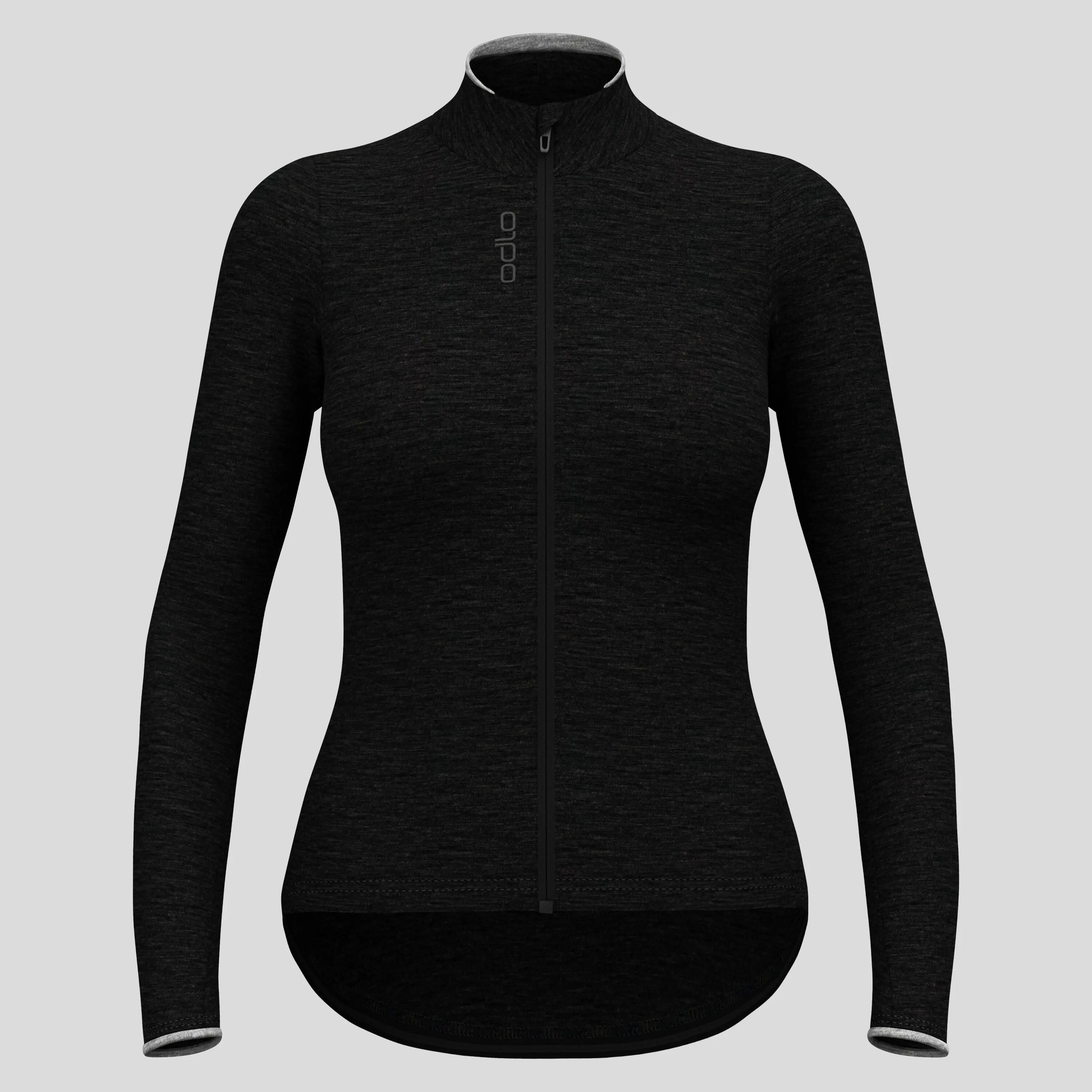 Odlo Women's Full Zip Performance Wool Trui met lange mouwen Zwart 6/7