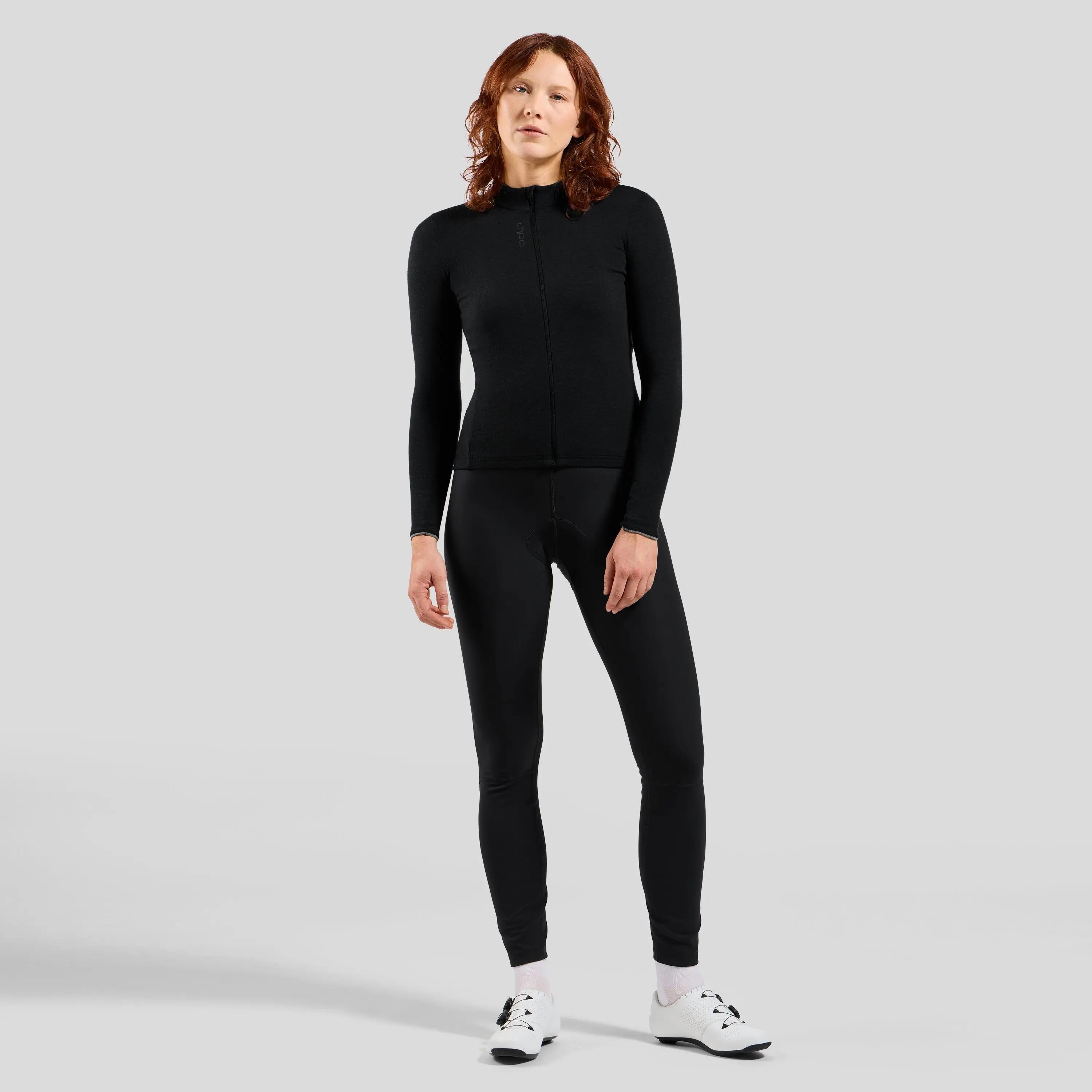 Odlo Women's Full Zip Performance Wool Trui met lange mouwen Zwart 5/7