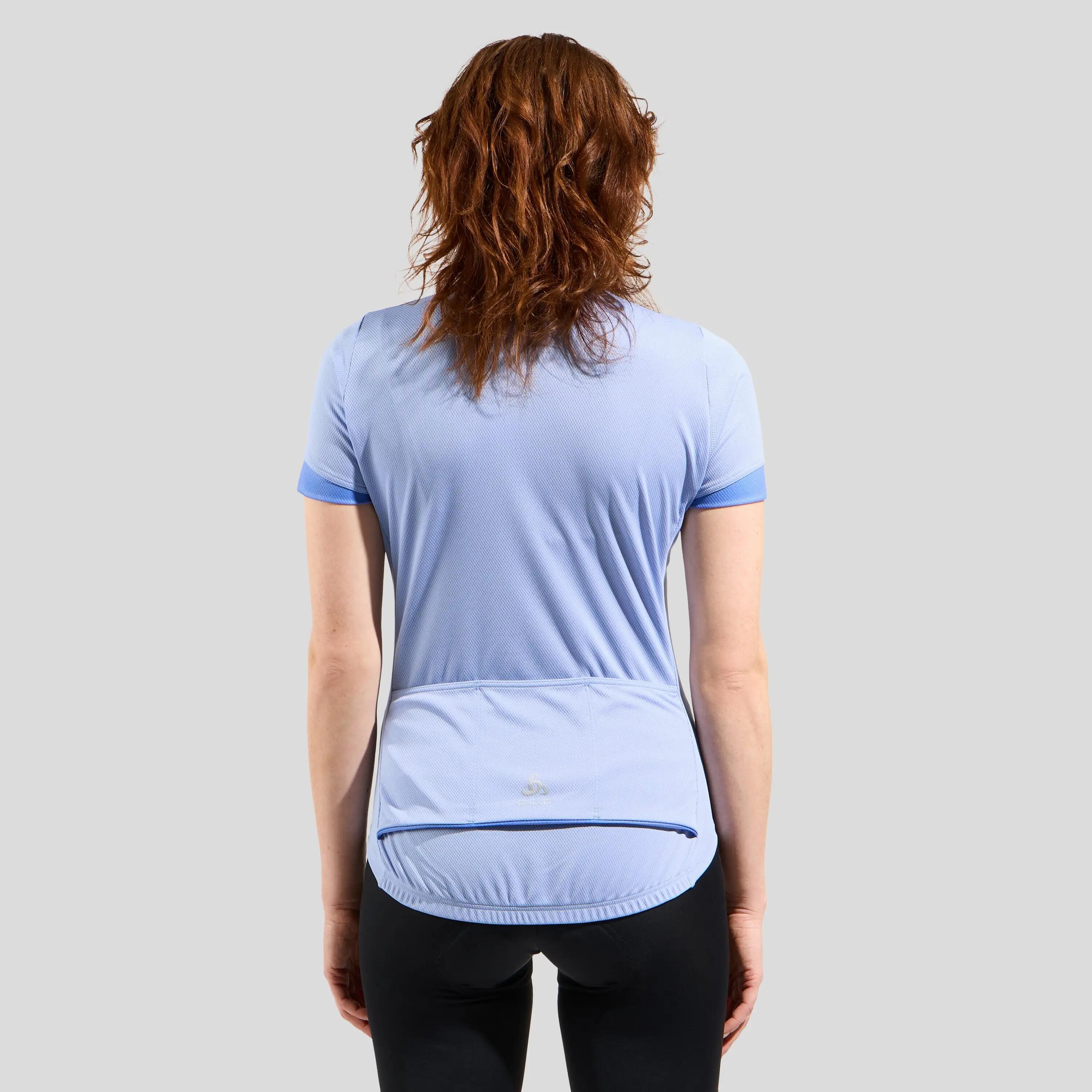 Damen Odlo Essentials 1/2 Zip Kurzarmtrikot Blau 2/6