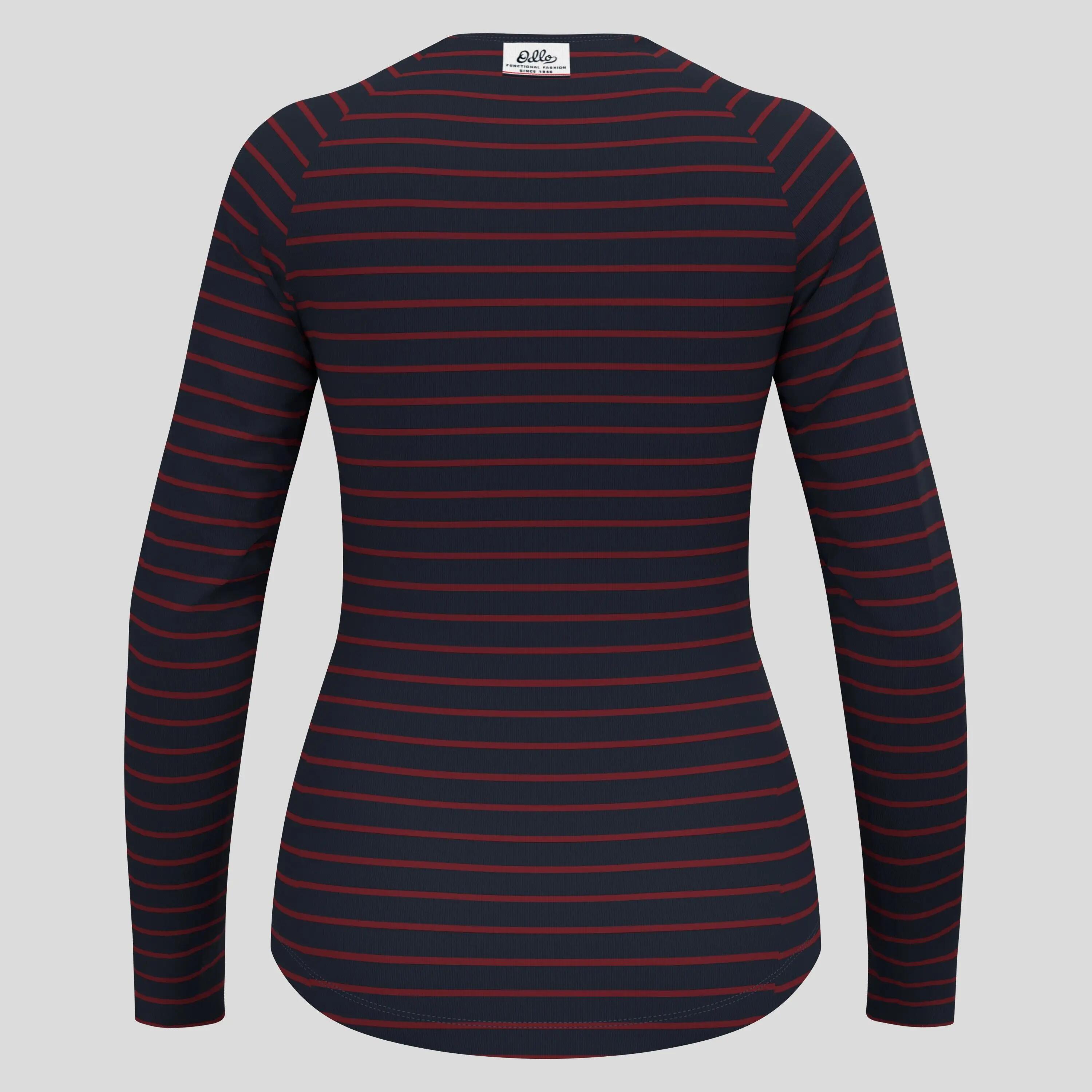 Maglia termica a maniche lunghe da donna ODLO Warm Originals Stripes Bl Top 8/8