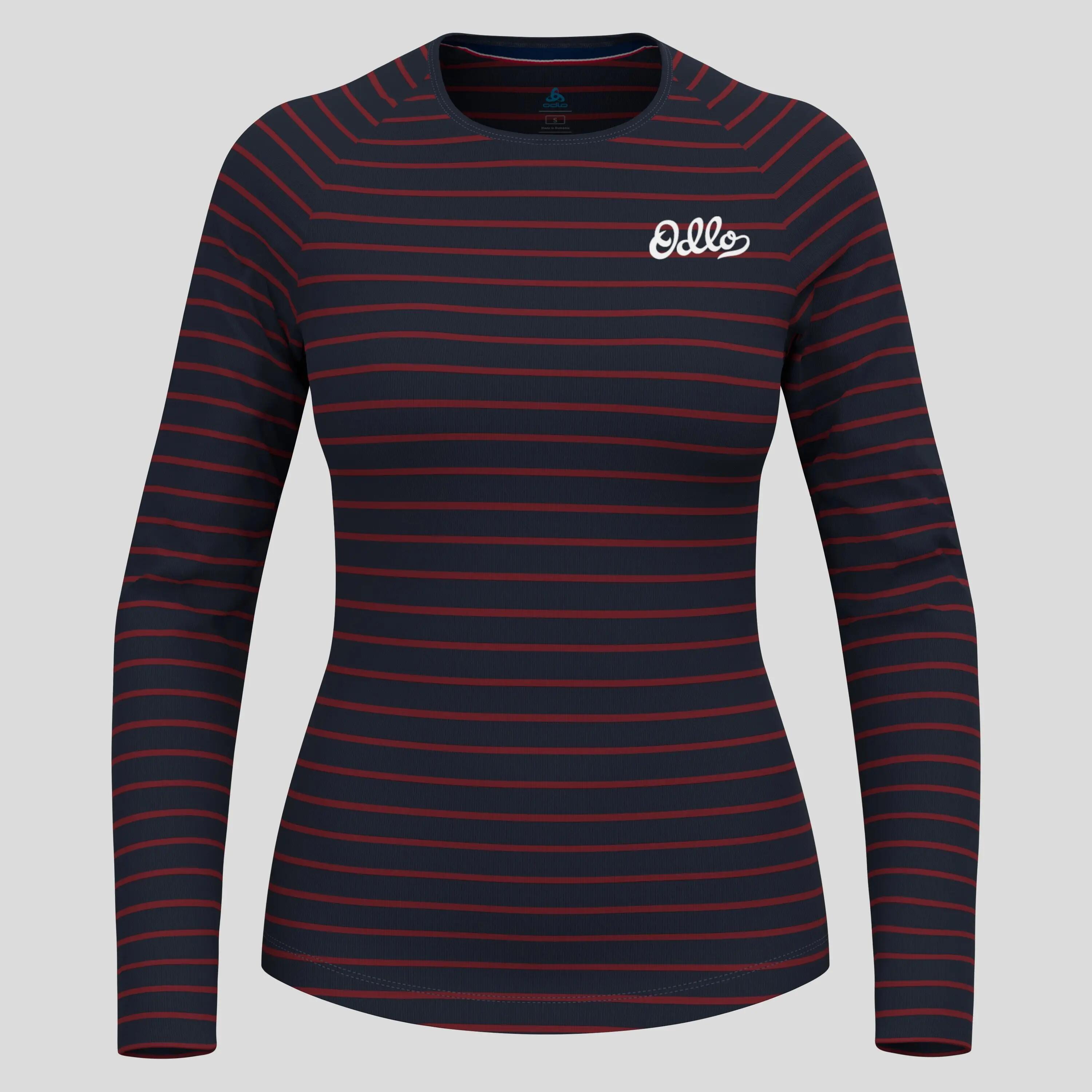 Maglia termica a maniche lunghe da donna ODLO Warm Originals Stripes Bl Top 7/8
