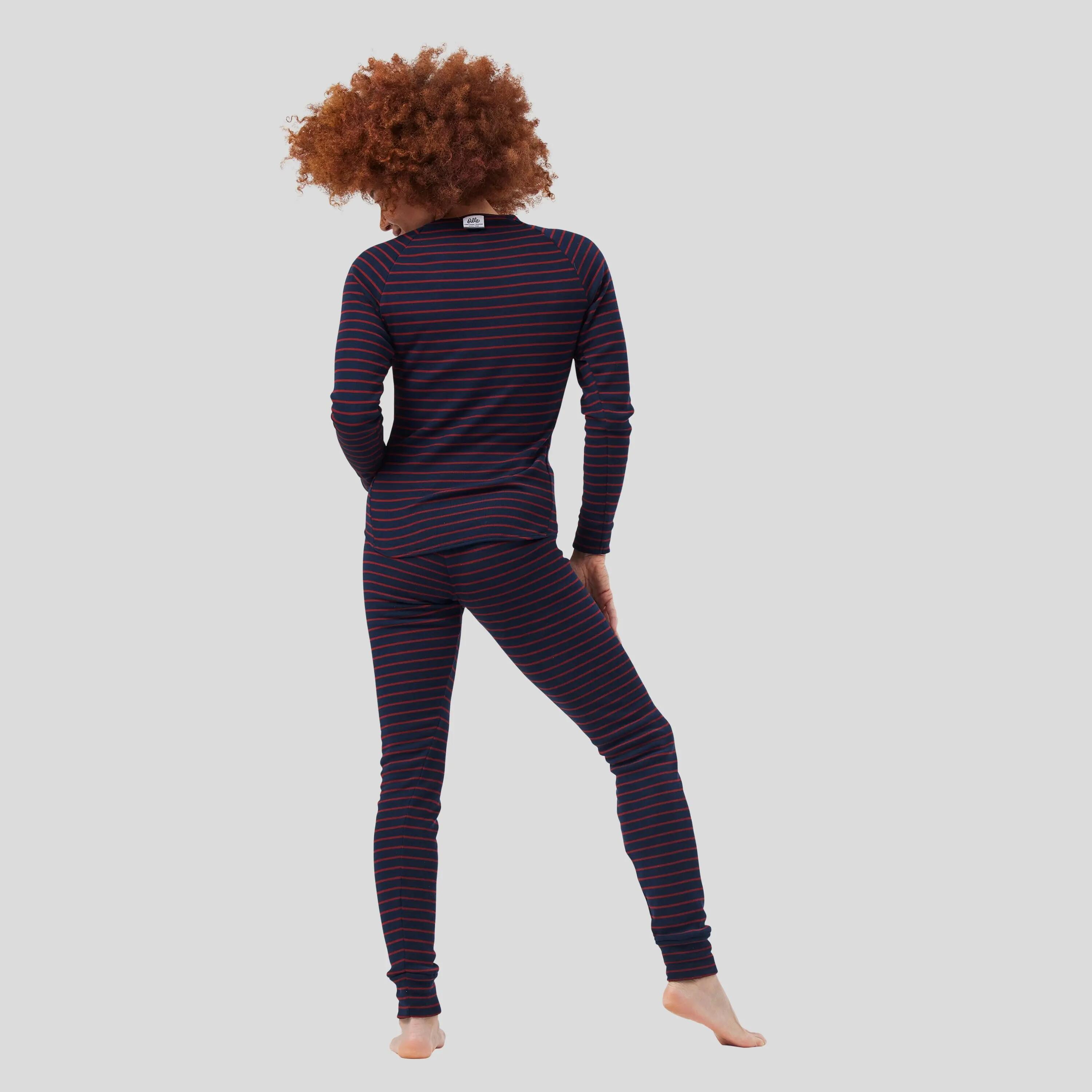 Maglia termica a maniche lunghe da donna ODLO Warm Originals Stripes Bl Top 6/8