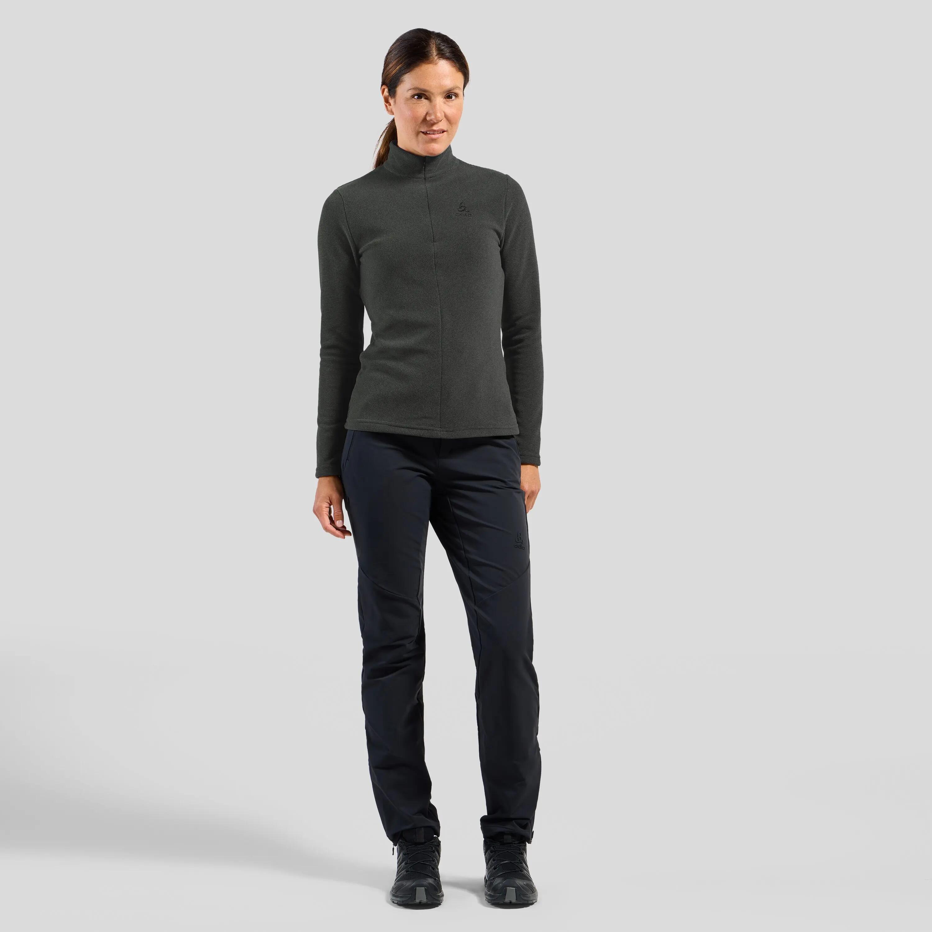 ODLO Middenlaag Loopshirt Halve Rits ROY Thermoshirt LEISTEENGRIJS - ZWARTE 4/8