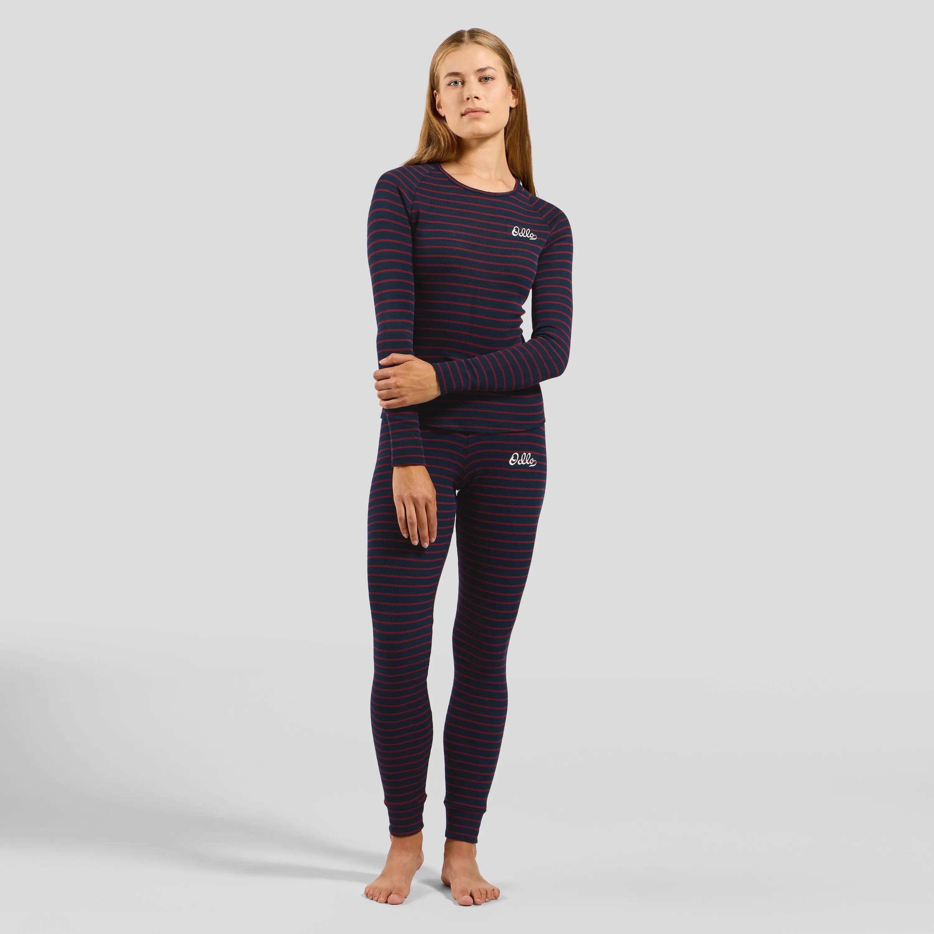 Maglia termica a maniche lunghe da donna ODLO Warm Originals Stripes Bl Top 5/8