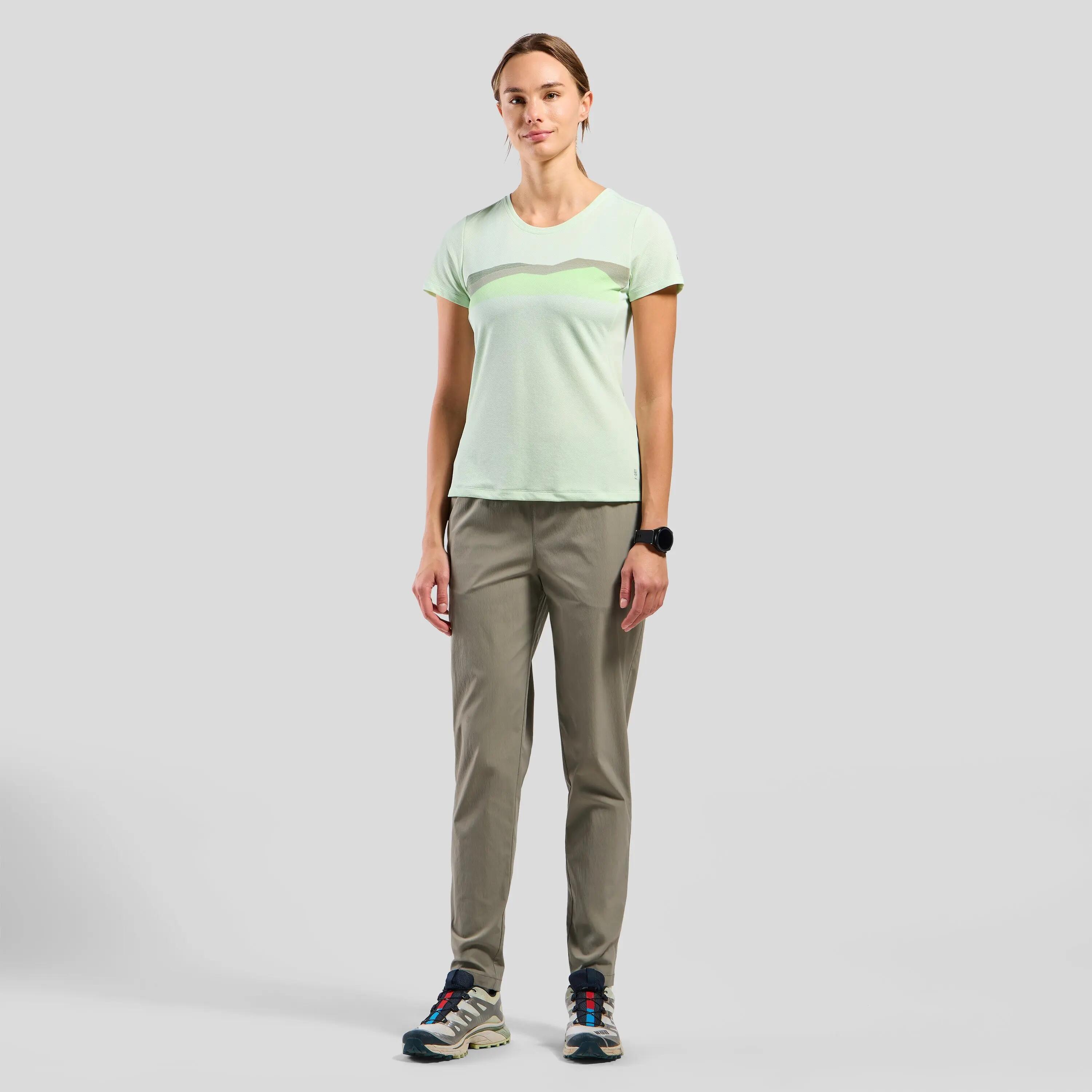 Camiseta técnica de mujer Odlo F-Dry Ridgeline Verde claro 4/6
