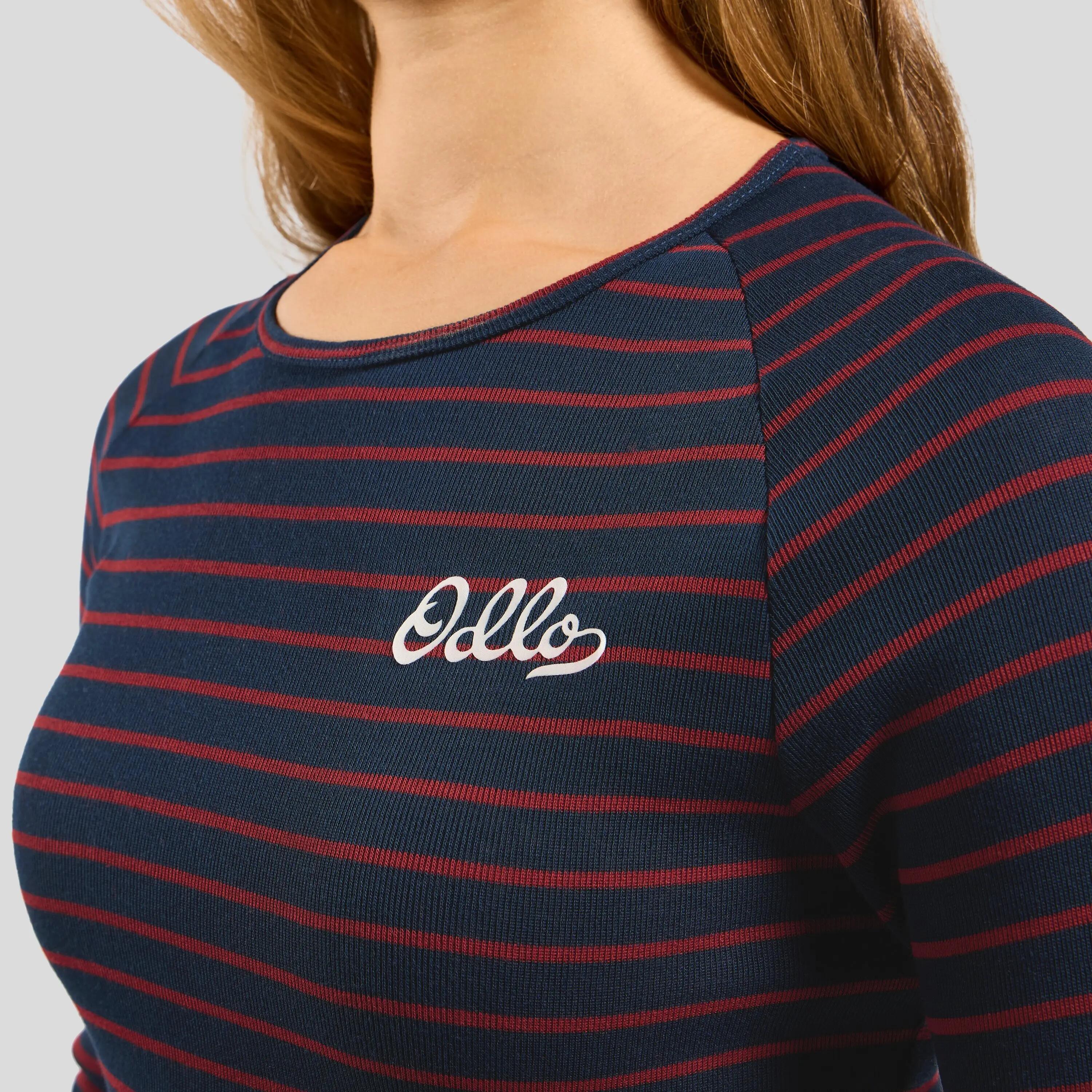 Maglia termica a maniche lunghe da donna ODLO Warm Originals Stripes Bl Top 4/8