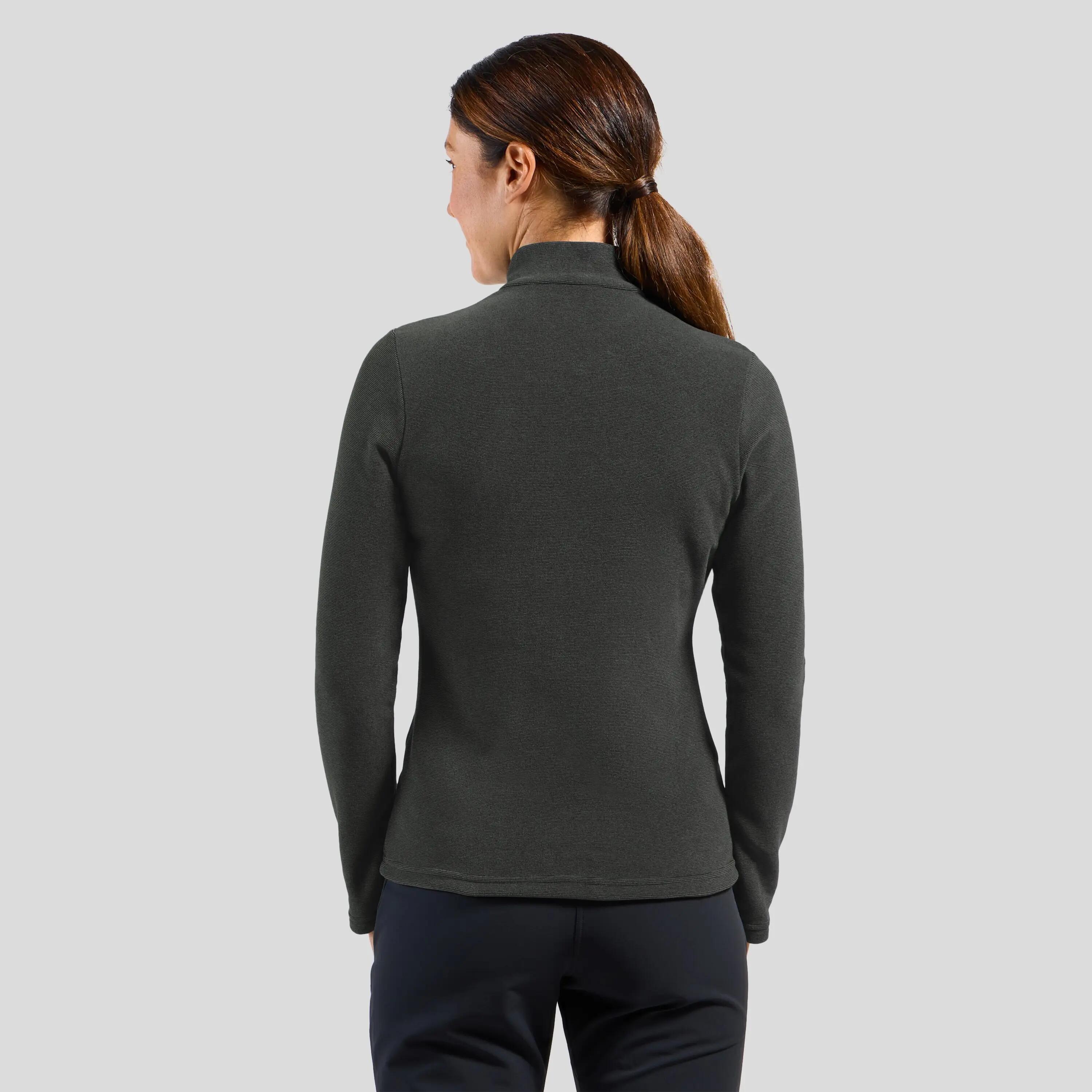 ODLO Middenlaag Loopshirt Halve Rits ROY Thermoshirt LEISTEENGRIJS - ZWARTE 2/8