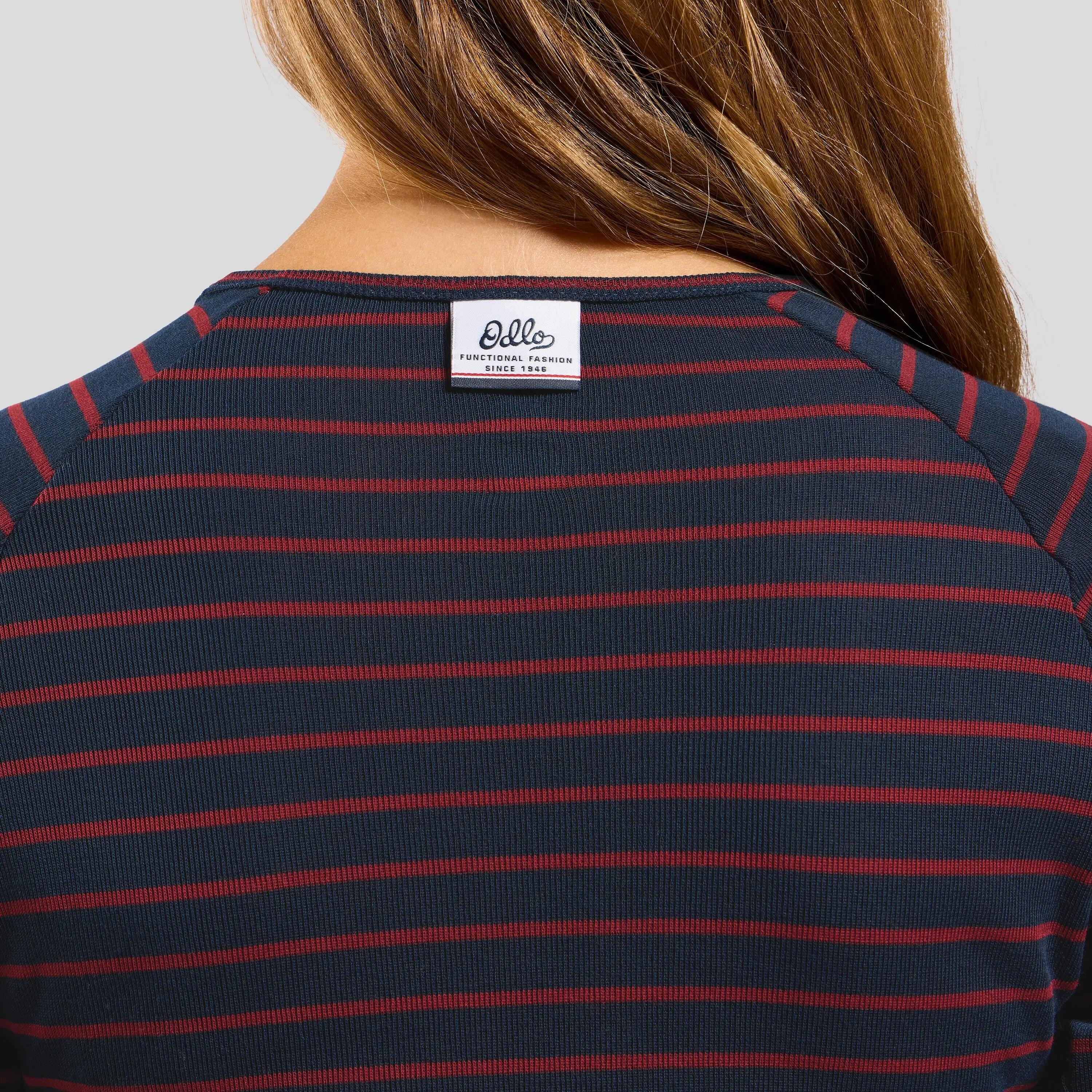 Maglia termica a maniche lunghe da donna ODLO Warm Originals Stripes Bl Top 3/8