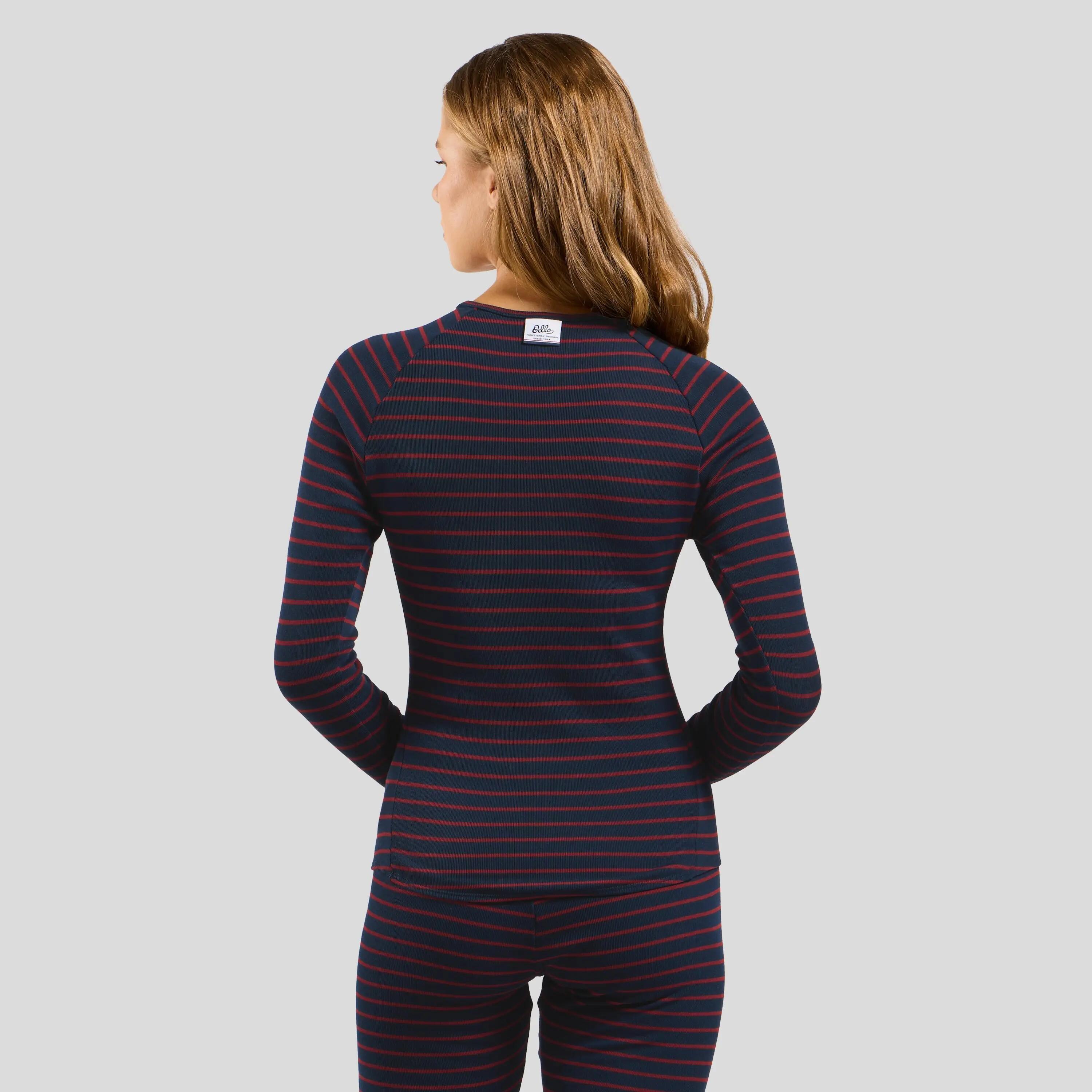 Maglia termica a maniche lunghe da donna ODLO Warm Originals Stripes Bl Top 2/8