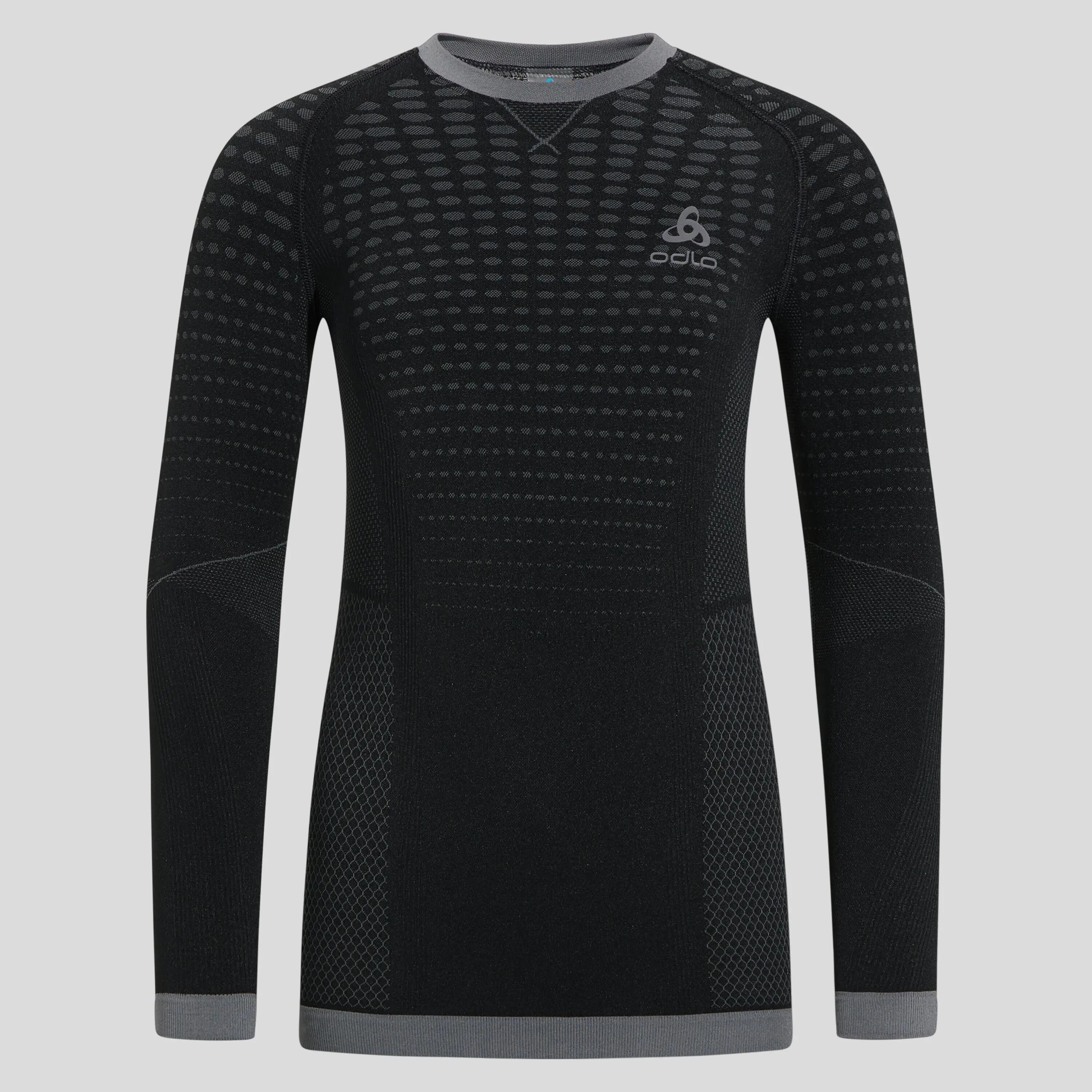 BL TOP CREW NECK L/S PERFORMANCE WARM EC - BLACK   ODLO GRAPHITE GREY 5/6