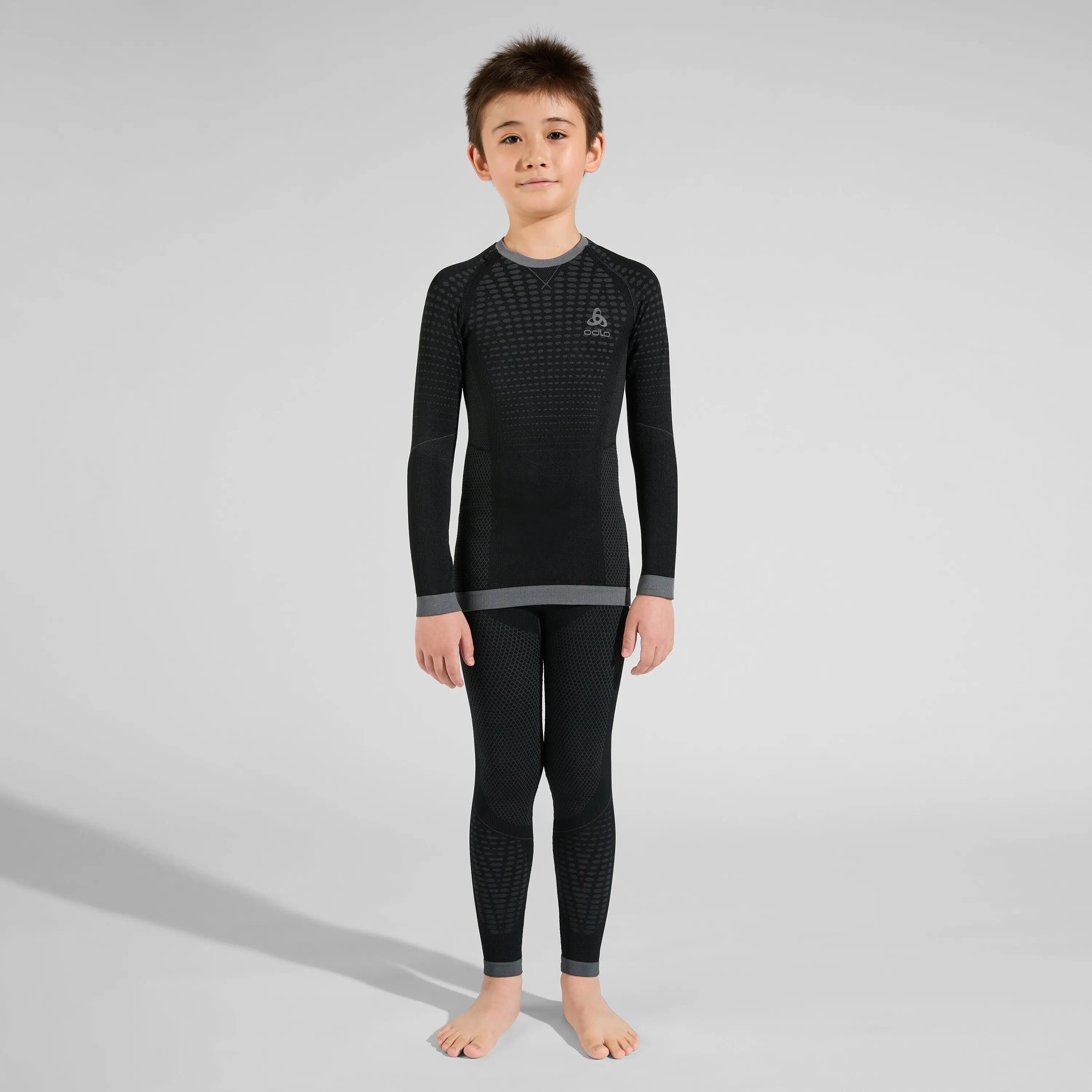BL TOP CREW NECK L/S PERFORMANCE WARM EC - BLACK   ODLO GRAPHITE GREY 4/6