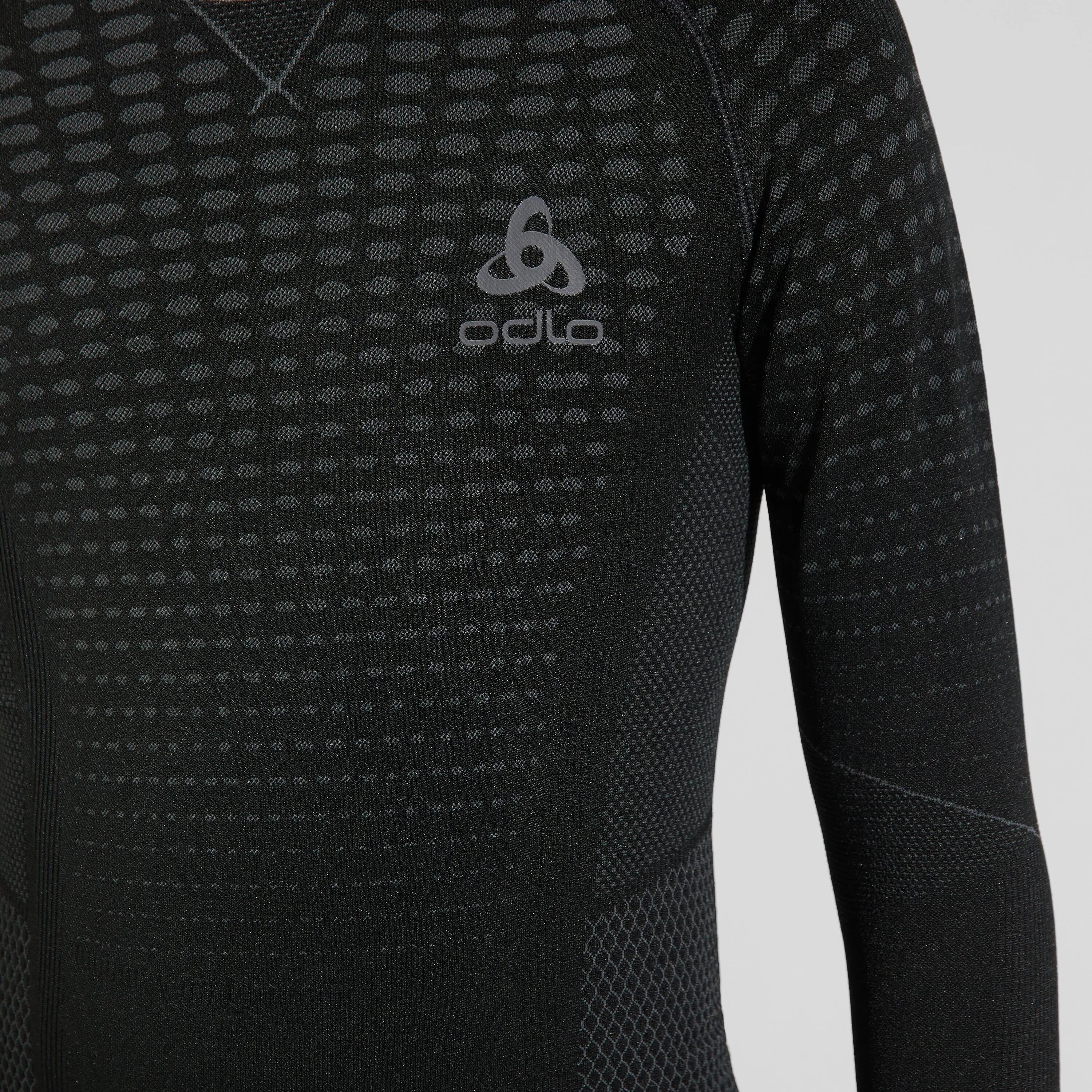 BL TOP CREW NECK L/S PERFORMANCE WARM EC - BLACK   ODLO GRAPHITE GREY 3/6