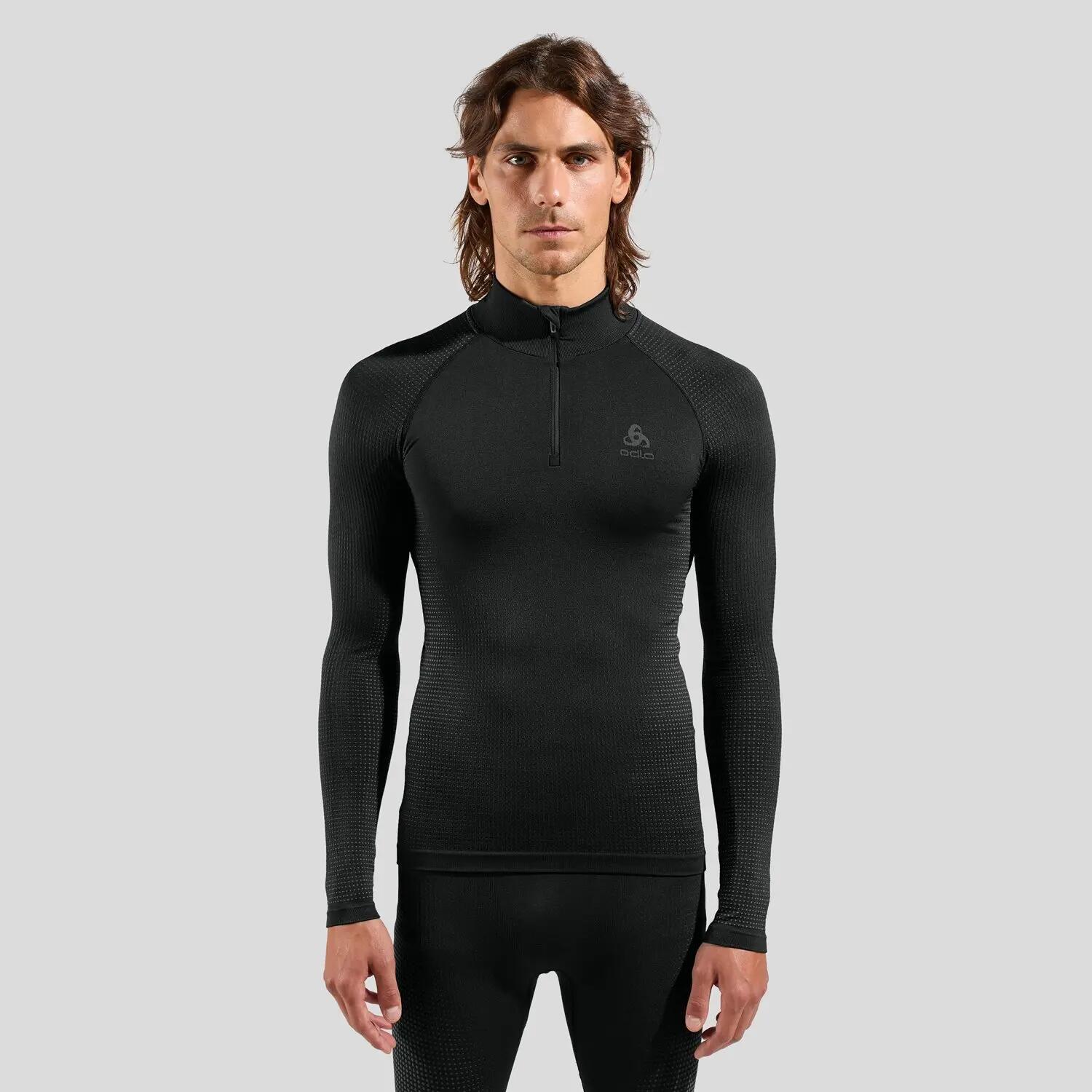 ODLO Shirt Lange Mouwen Halve Rits Performance Warm ECO Thermoshirt ZWART - 3/7