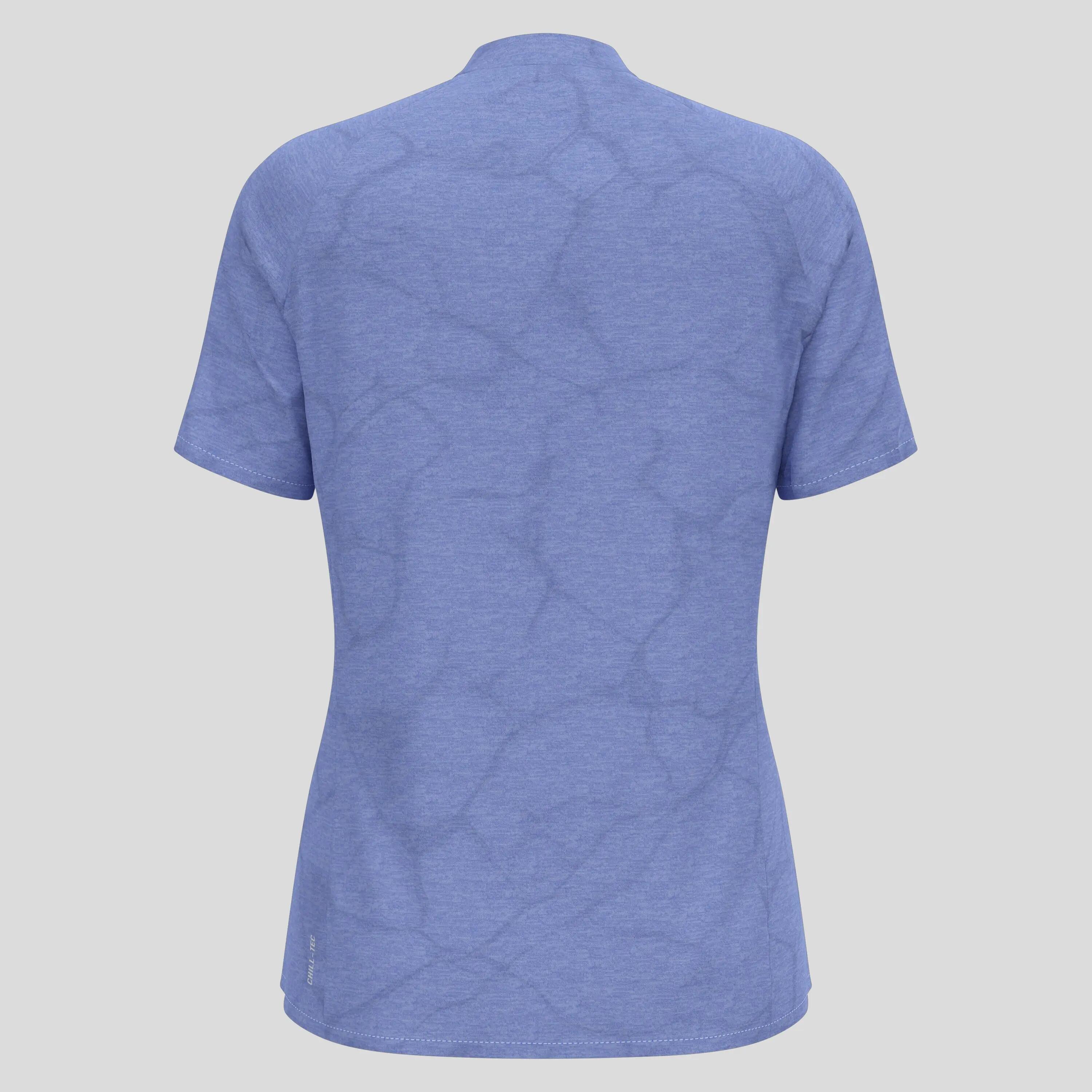 Polo Odlo Ascent Chill-Tec Donna Blu 6/6