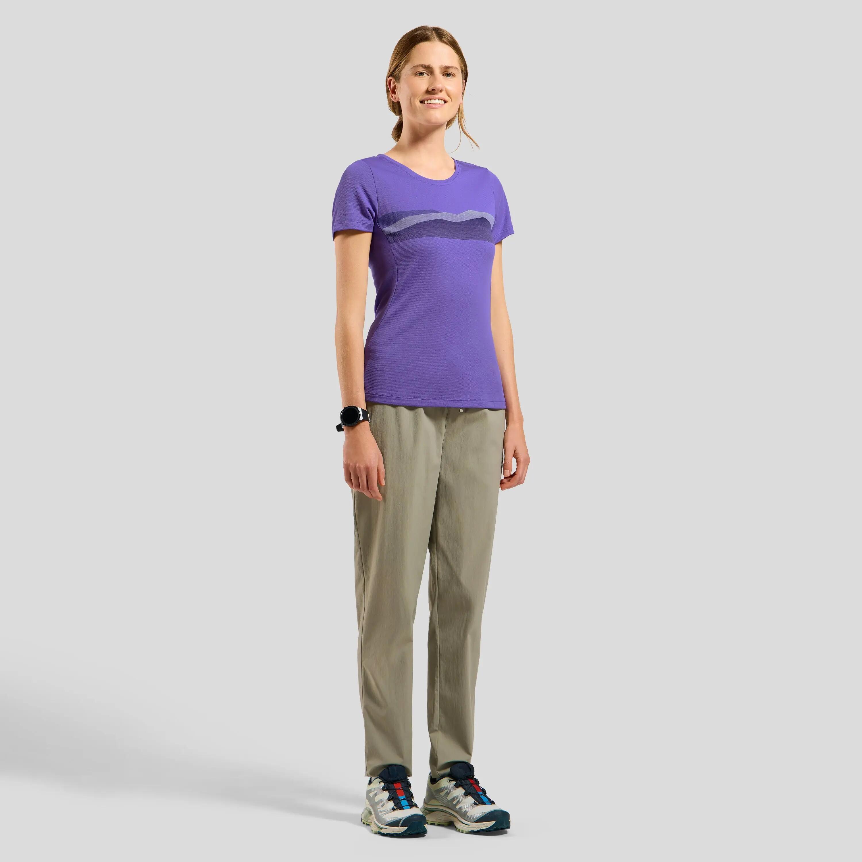 Camiseta técnica Odlo F-Dry Ridgeline para mujer Morado 4/6