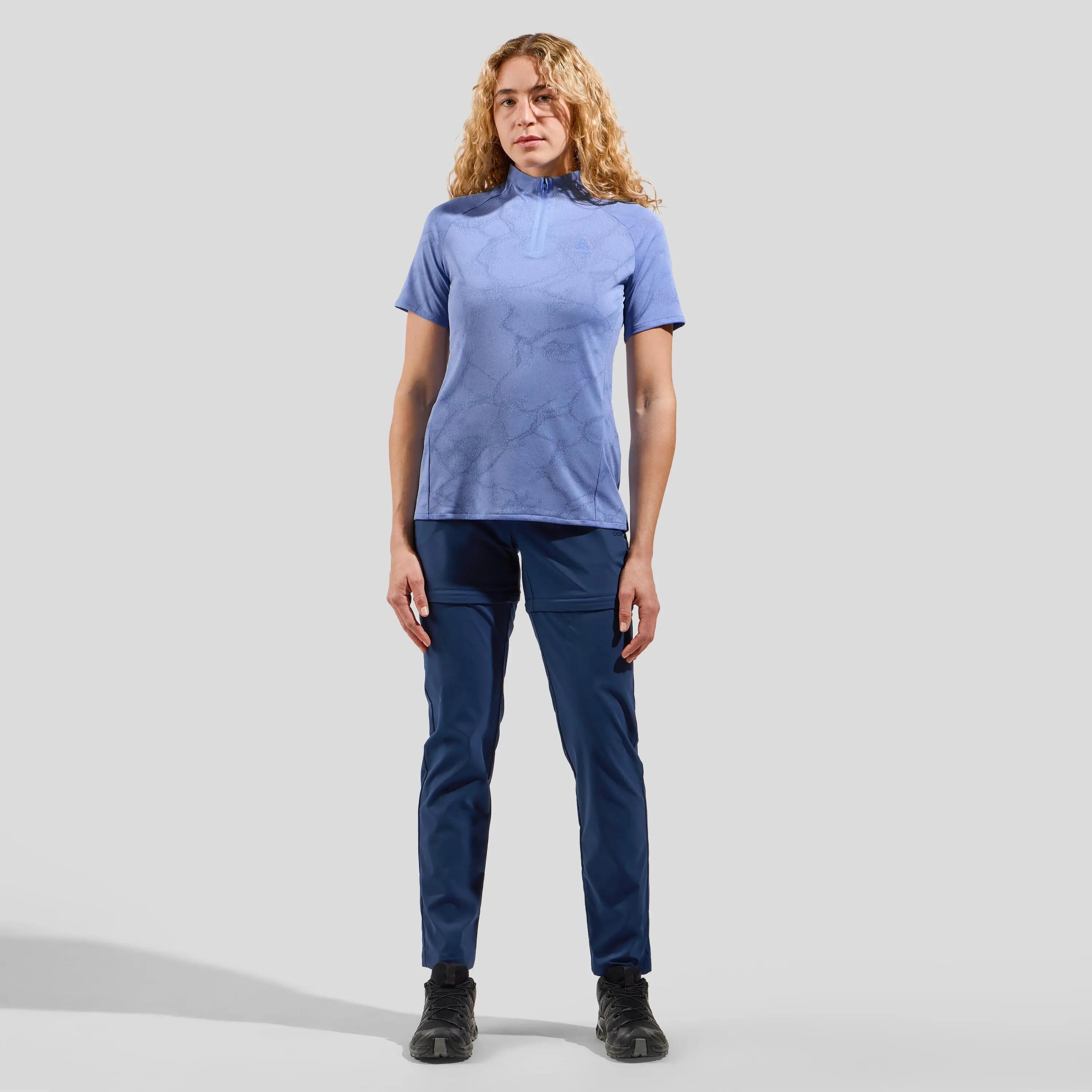 Polo Odlo Ascent Chill-Tec Donna Blu 4/6