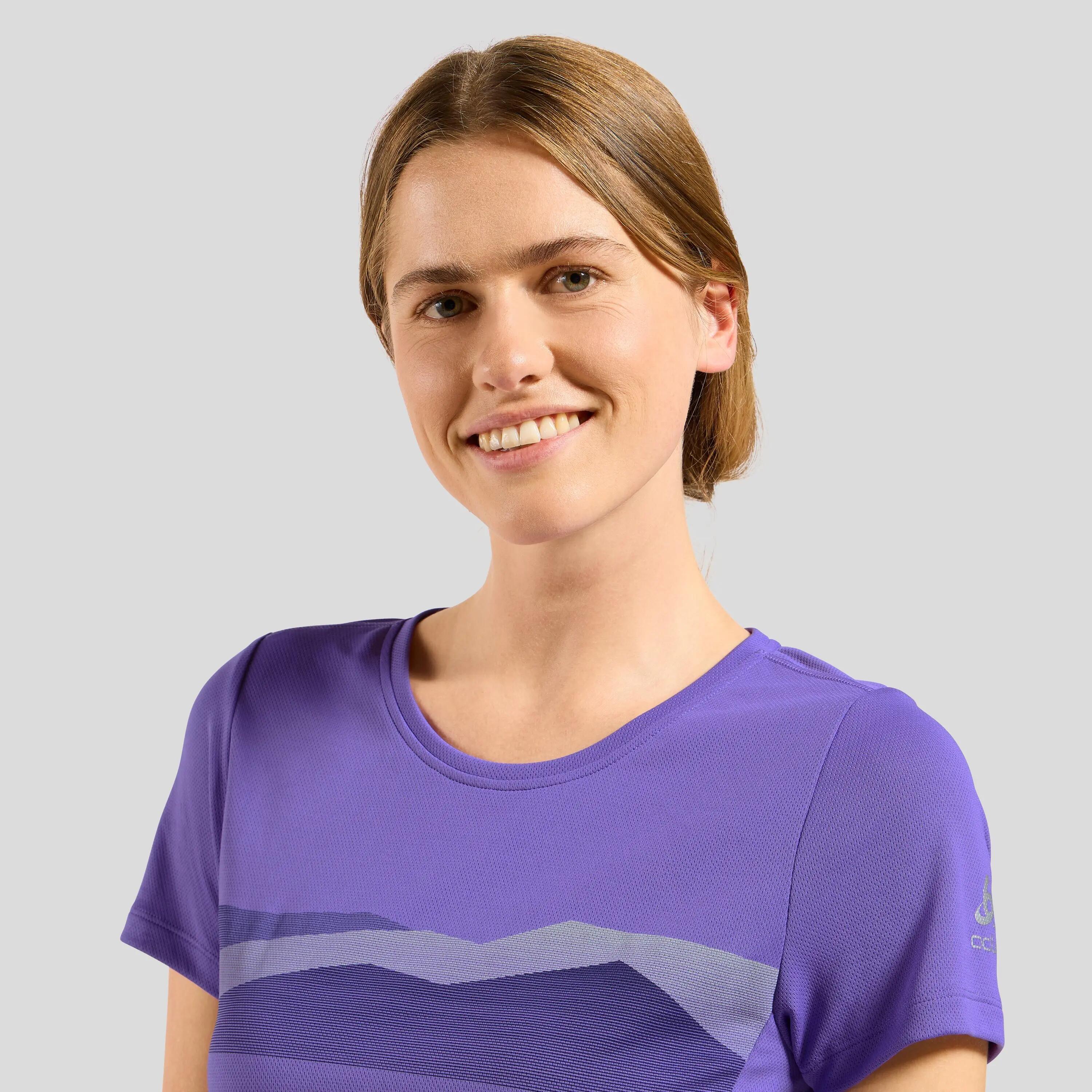 Camiseta técnica Odlo F-Dry Ridgeline para mujer Morado 3/6