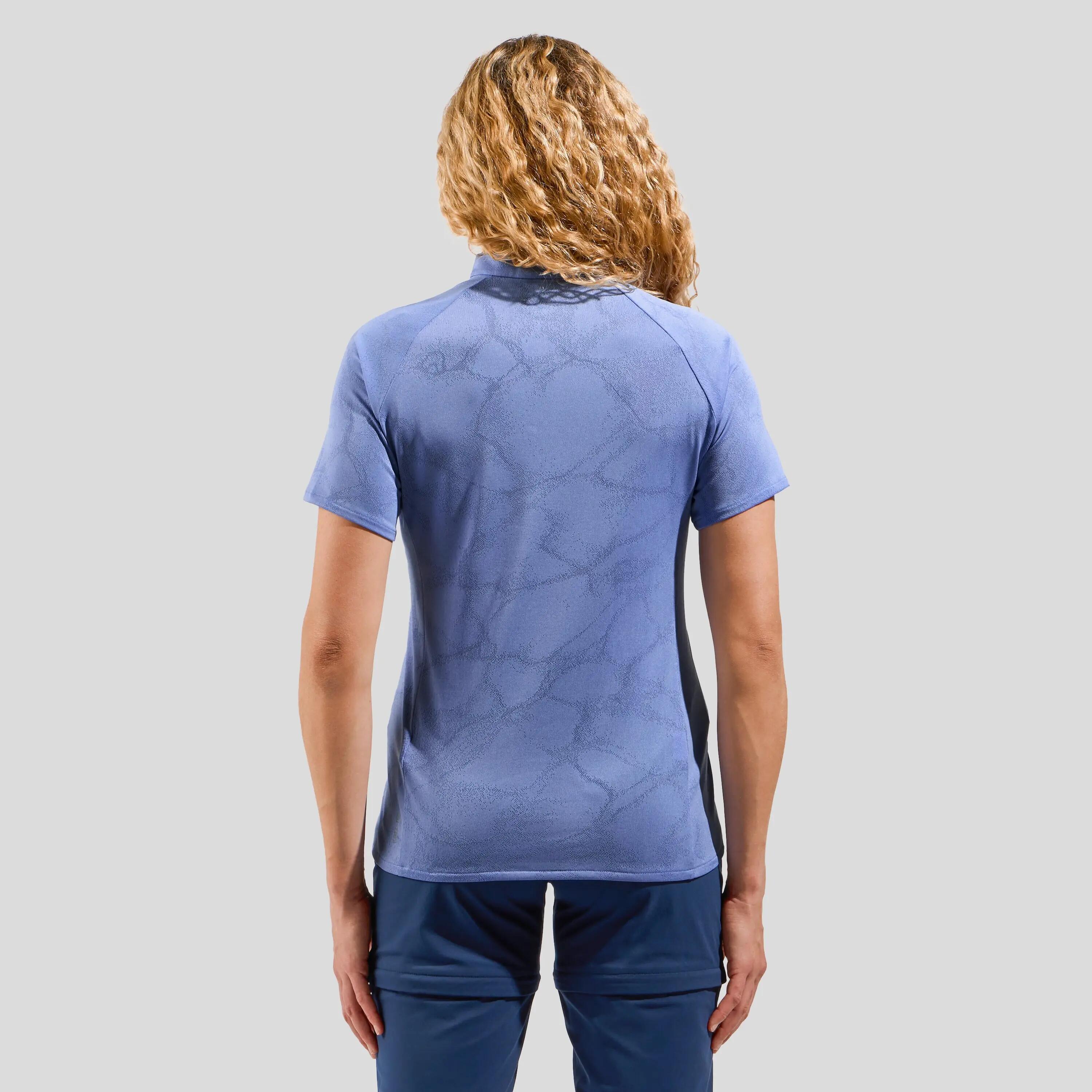 Polo Odlo Ascent Chill-Tec Donna Blu 2/6